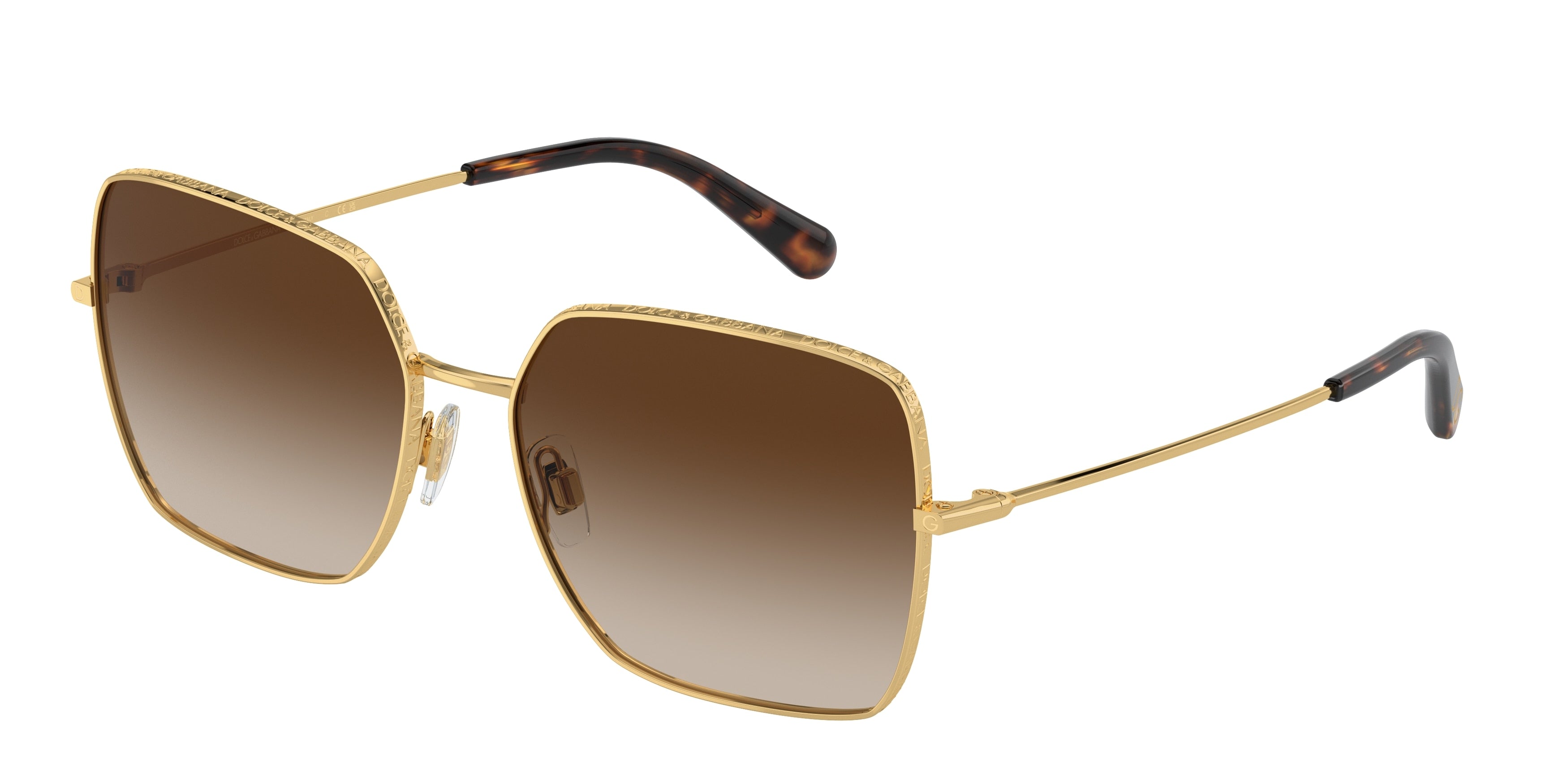 DOLCE & GABBANA DG2242 Square Sunglasses 02/13-Gold 57-140-16 - Color Map Gold