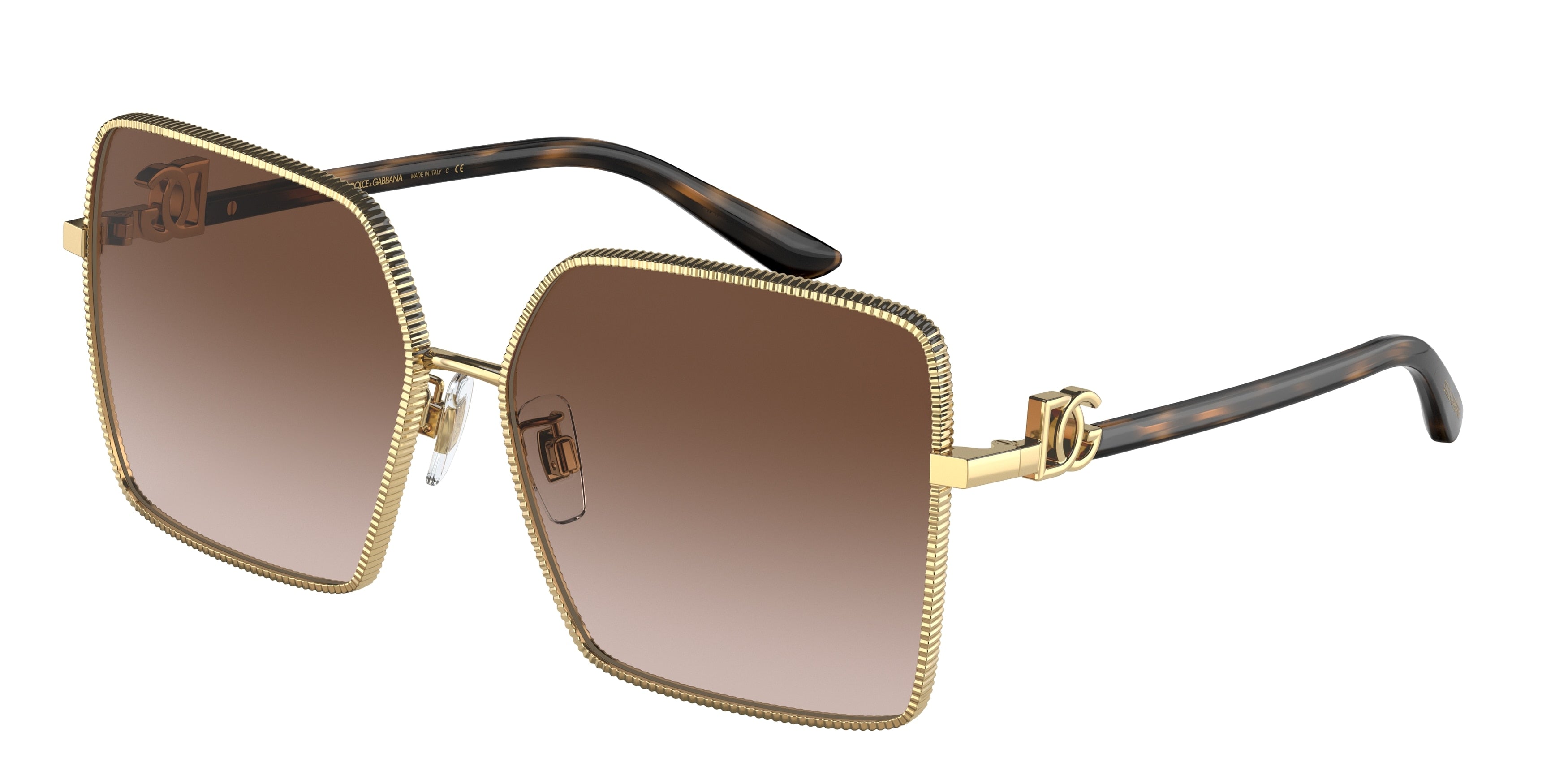 DOLCE & GABBANA DG2279 Square Sunglasses 02/13-Gold 60-140-14 - Color Map Gold