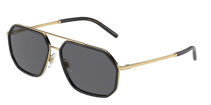 DOLCE & GABBANA DG2285 Pilot Sunglasses 02/81-Gold/Black 60-145-15 - Color Map Black