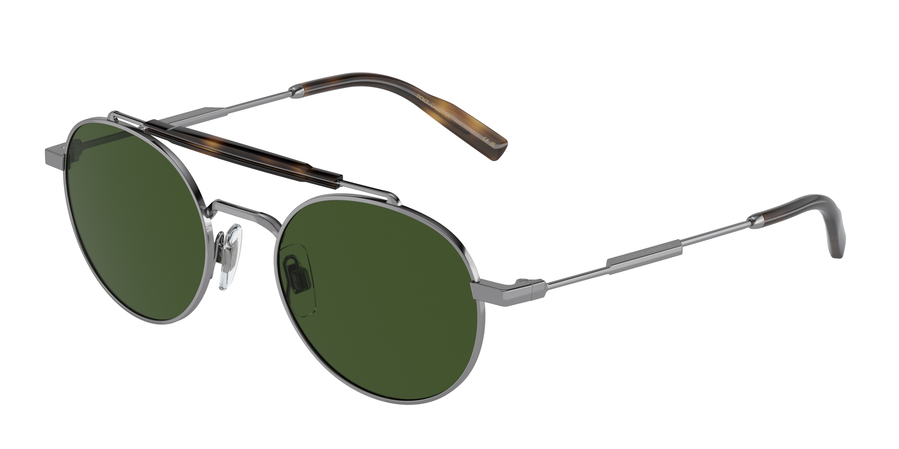 DOLCE & GABBANA DG2295 Round Sunglasses  04/71-Gunmetal 51-145-21 - Color Map Grey