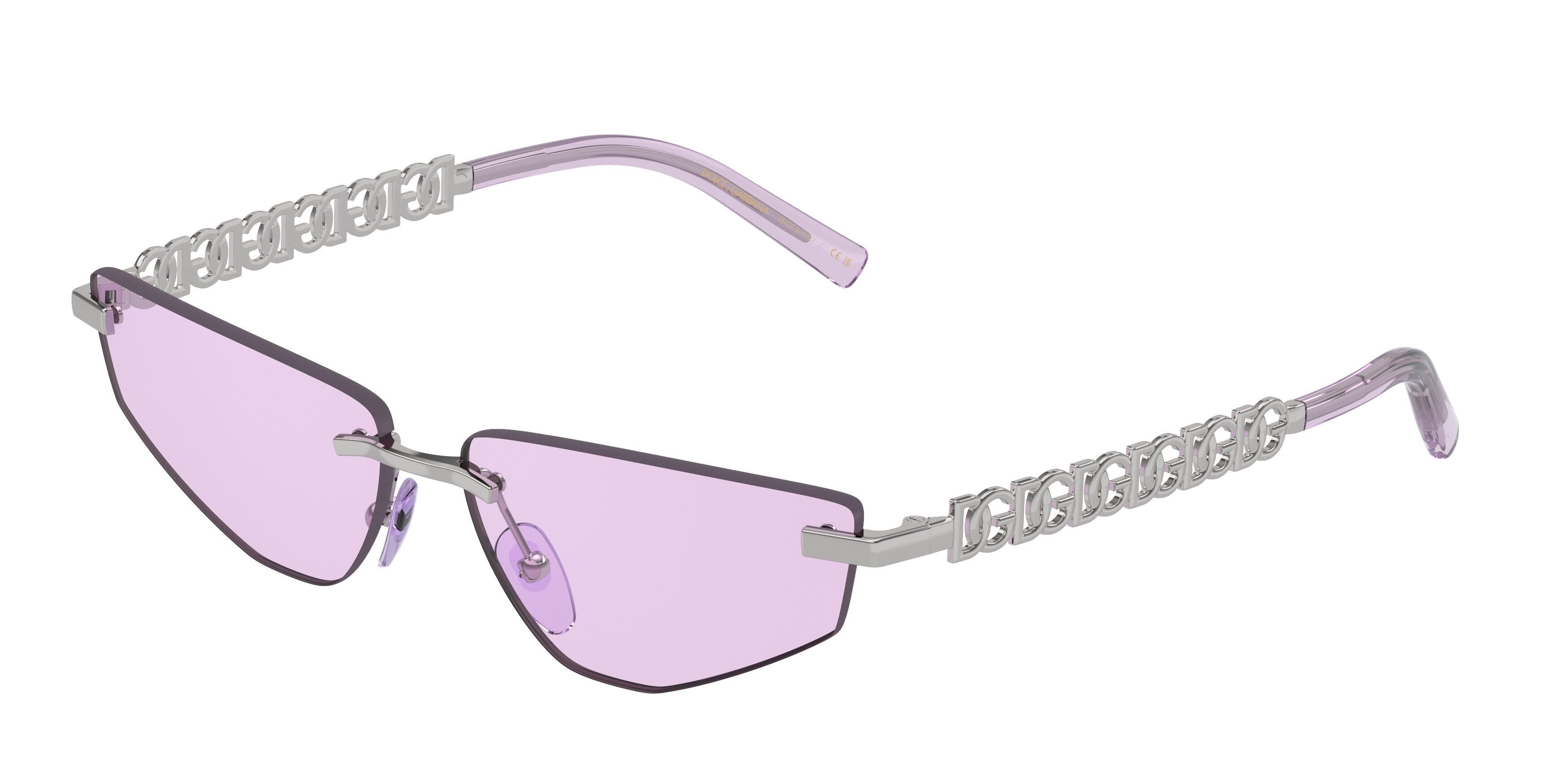 DOLCE & GABBANA DG2301 Rectangle Sunglasses 05/1A-Lillac 58-140-13 - Color Map Violet