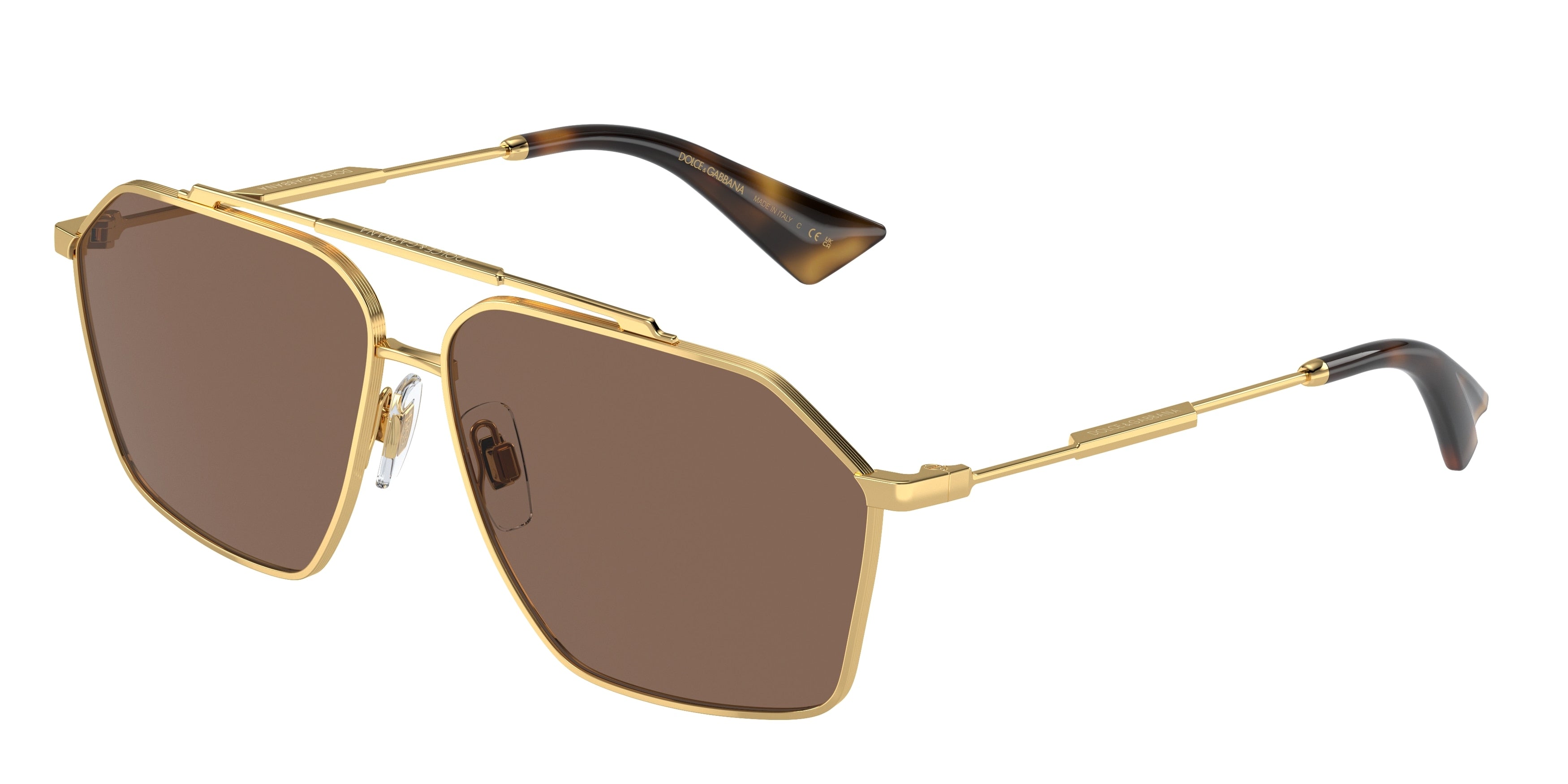 DOLCE & GABBANA DG2303 Pilot Sunglasses 02/73-Gold 61-145-12 - Color Map Gold