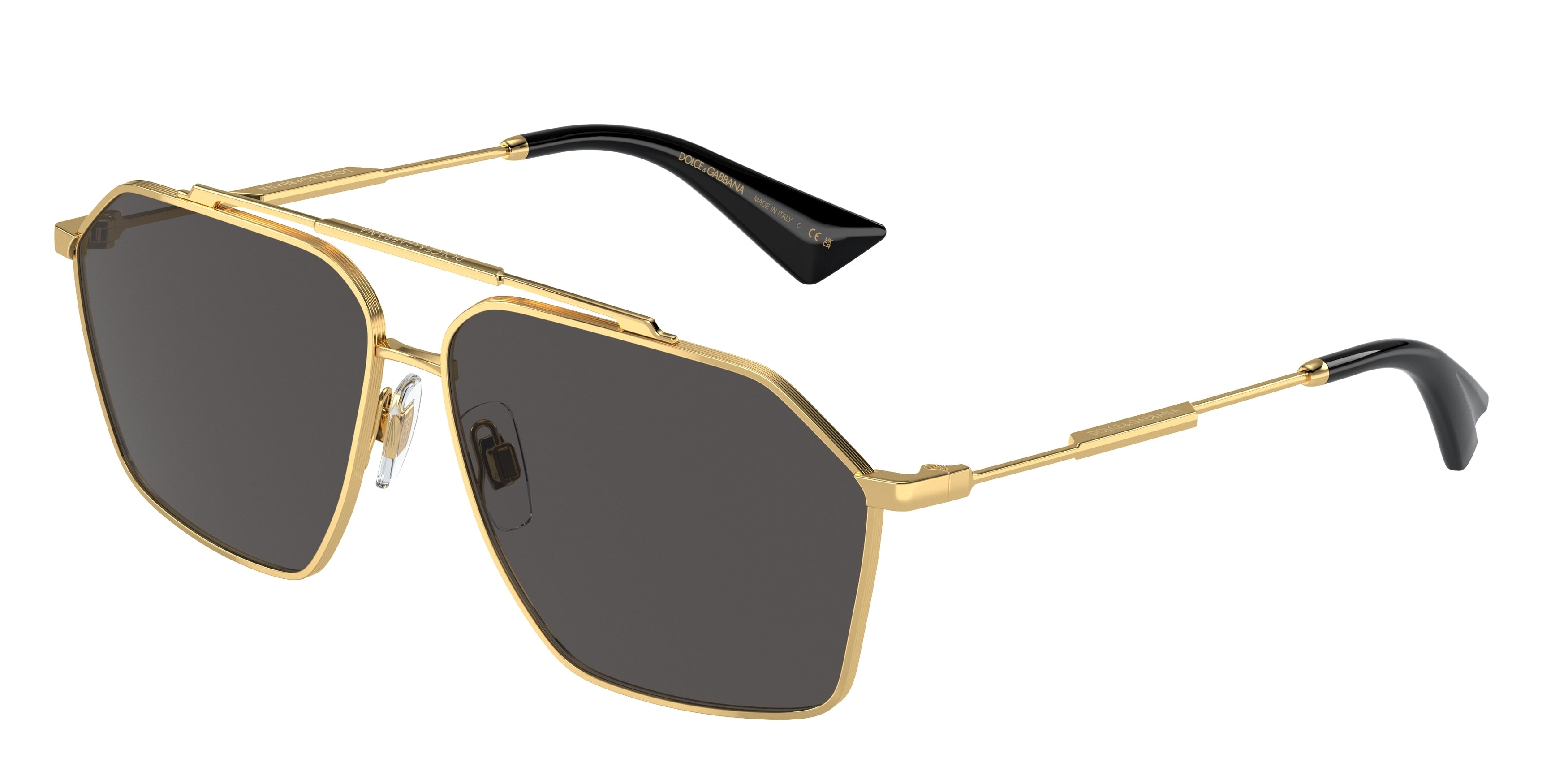 DOLCE & GABBANA DG2303 Pilot Sunglasses 02/87-Gold 61-145-12 - Color Map Gold