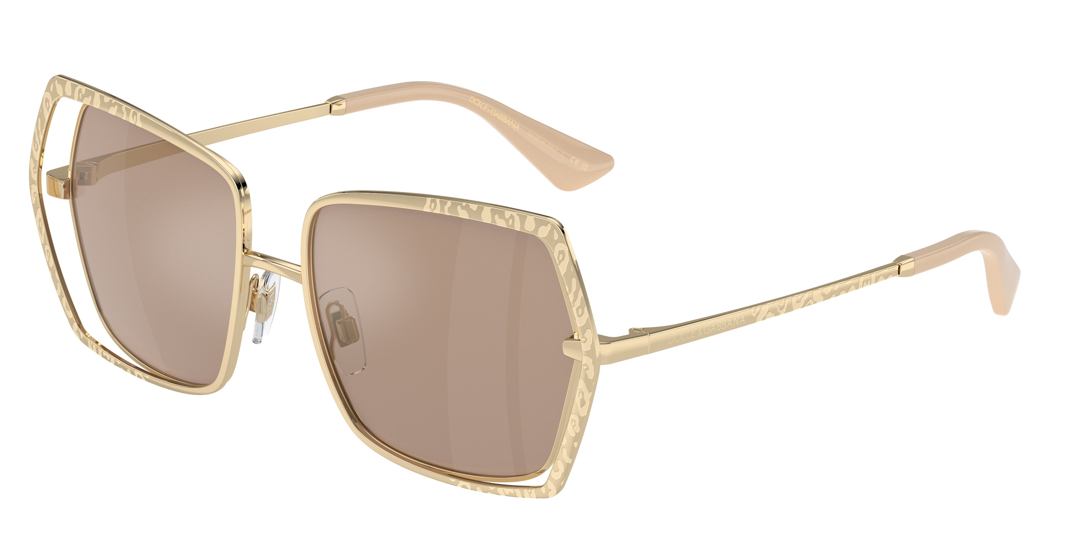DOLCE & GABBANA DG2306 Butterfly Sunglasses  488/5A-Pale Gold 55-145-16 - Color Map Gold