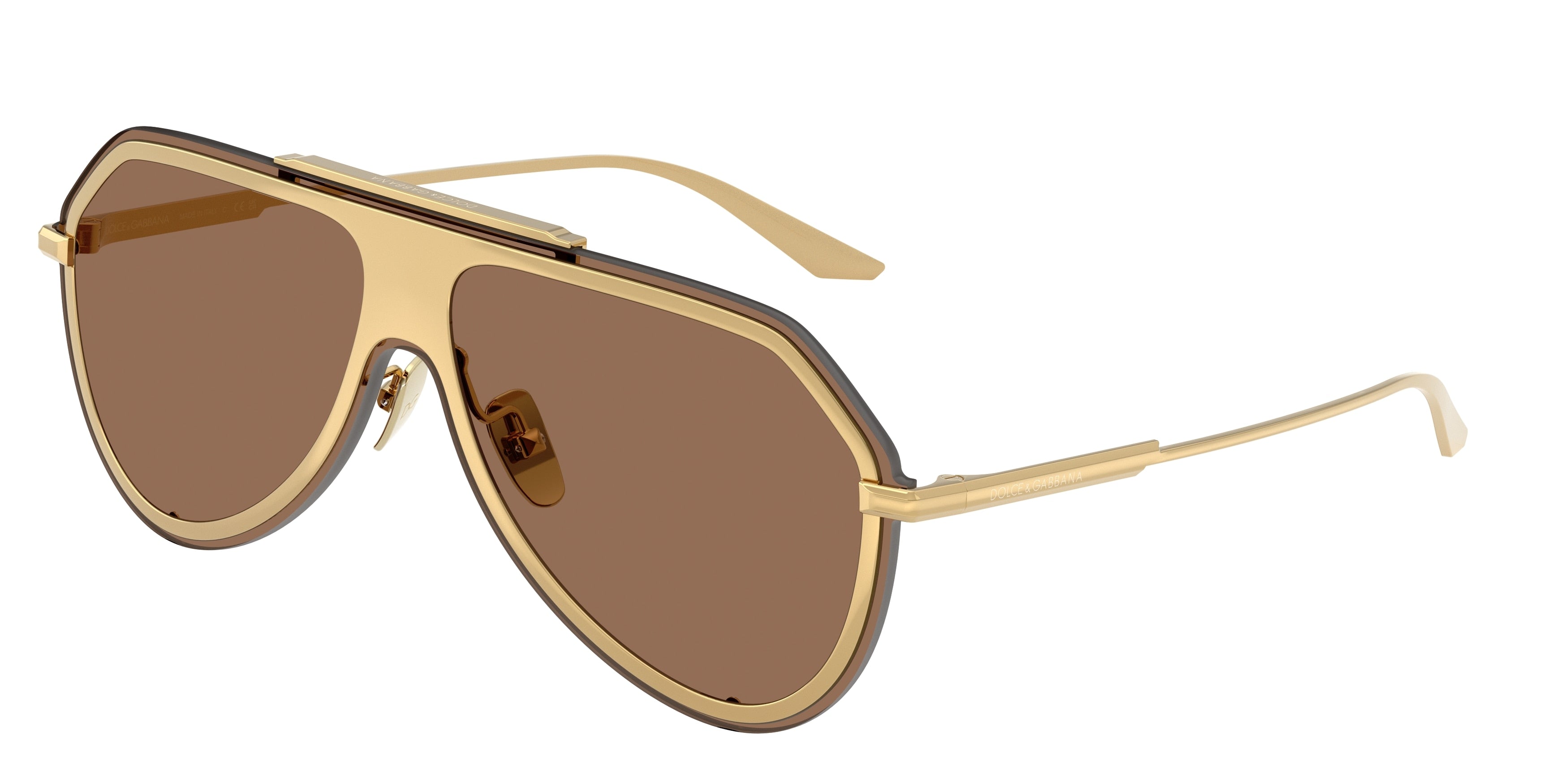 DOLCE & GABBANA DG2309 Pilot Sunglasses 02/73-Gold 0-145-143 - Color Map Gold