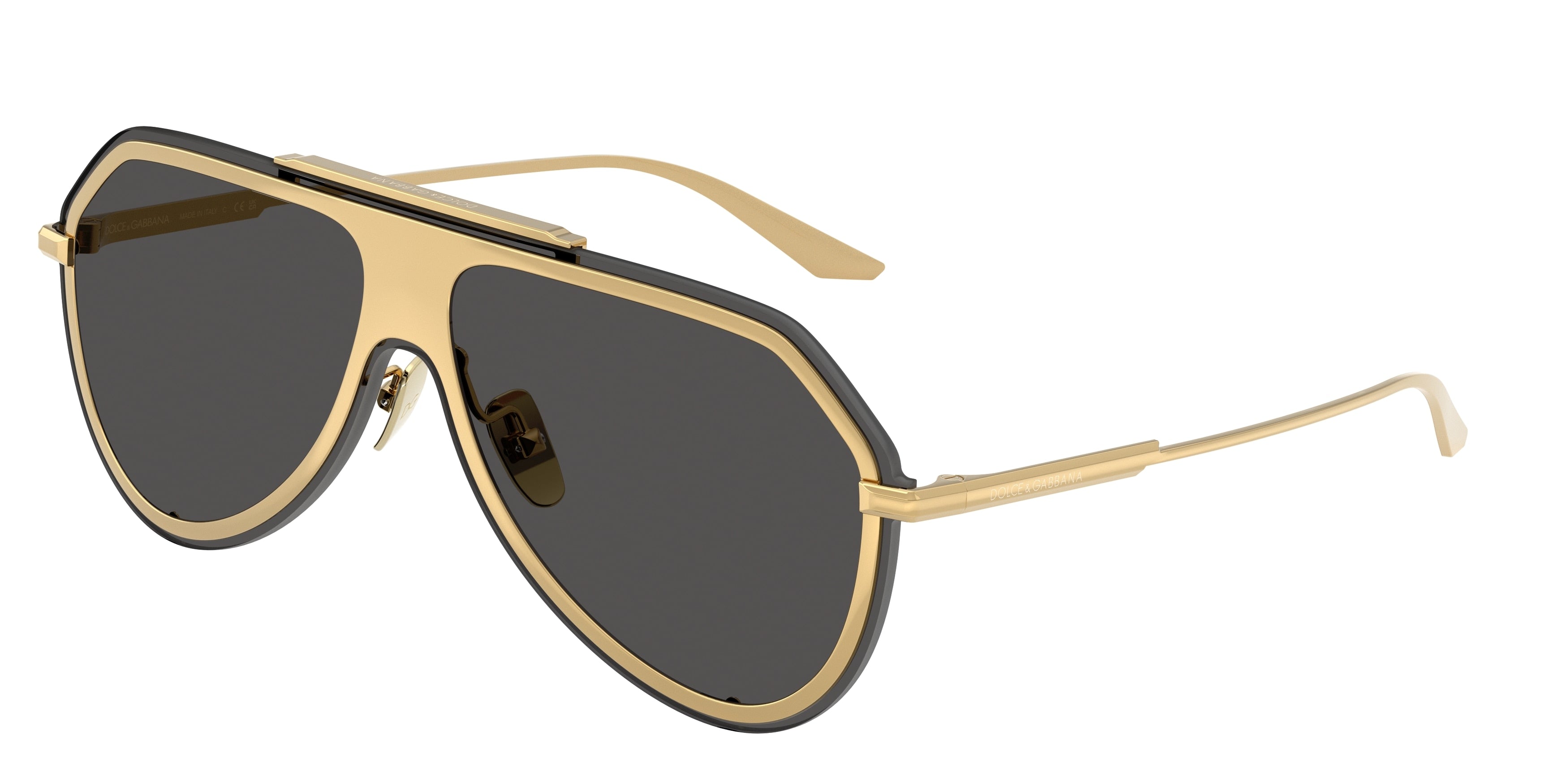 DOLCE & GABBANA DG2309 Pilot Sunglasses 02/87-Gold 0-145-143 - Color Map Gold