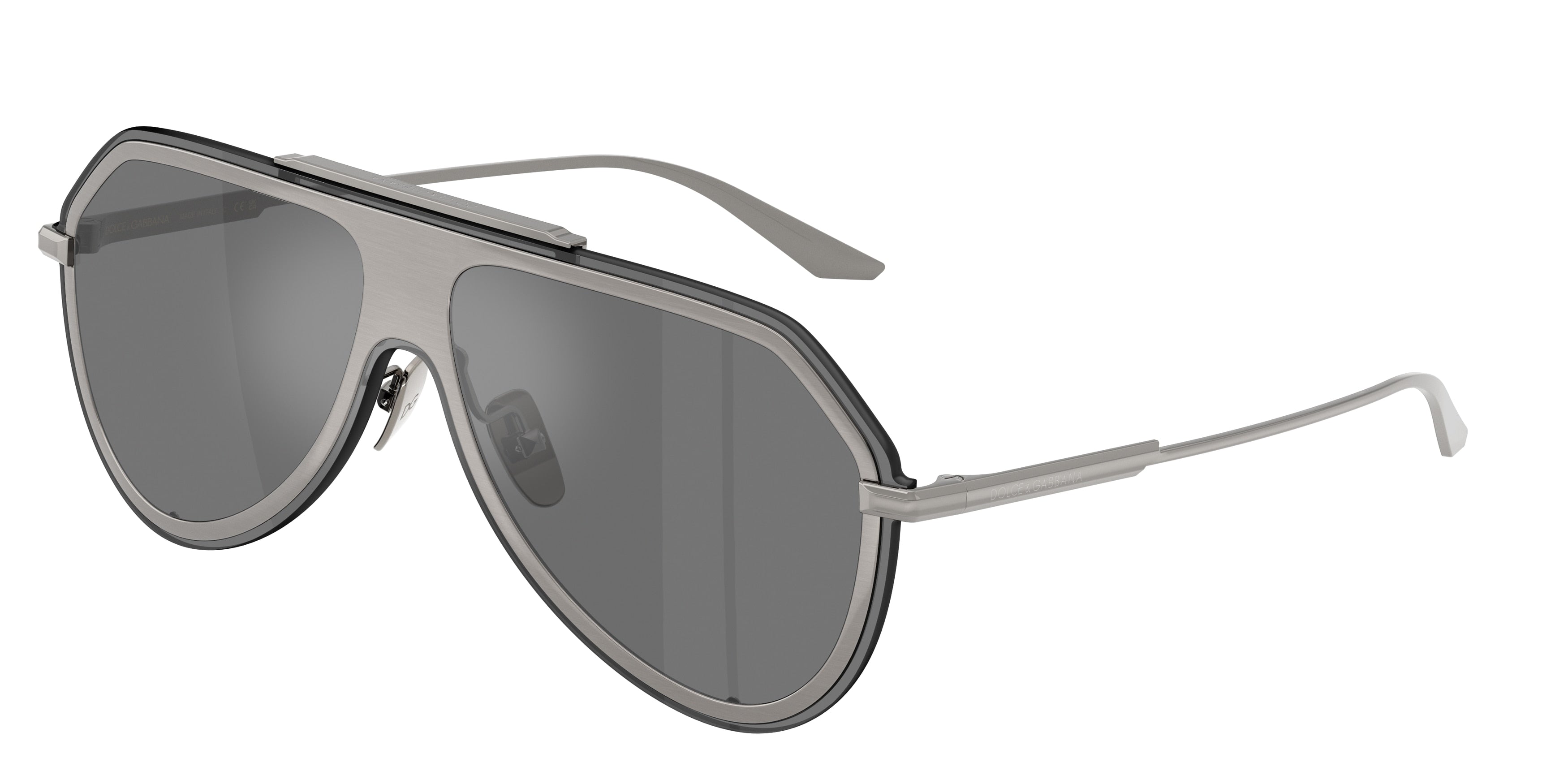 DOLCE & GABBANA DG2309 Pilot Sunglasses 11086G-Brushed Gunmetal 0-145-143 - Color Map Grey