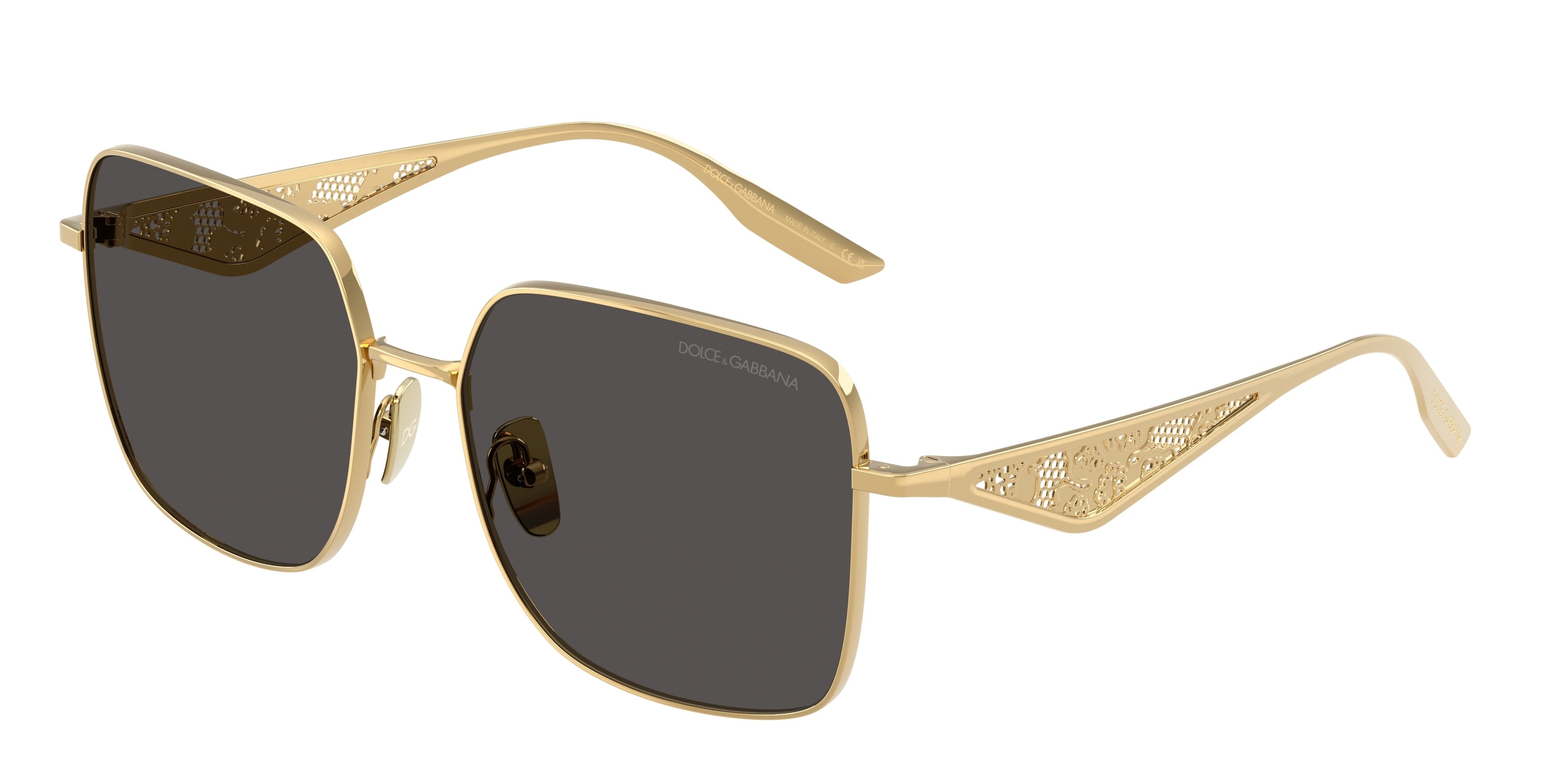 DOLCE & GABBANA DG2310 Square Sunglasses 02/87-Gold 57-145-16 - Color Map Gold