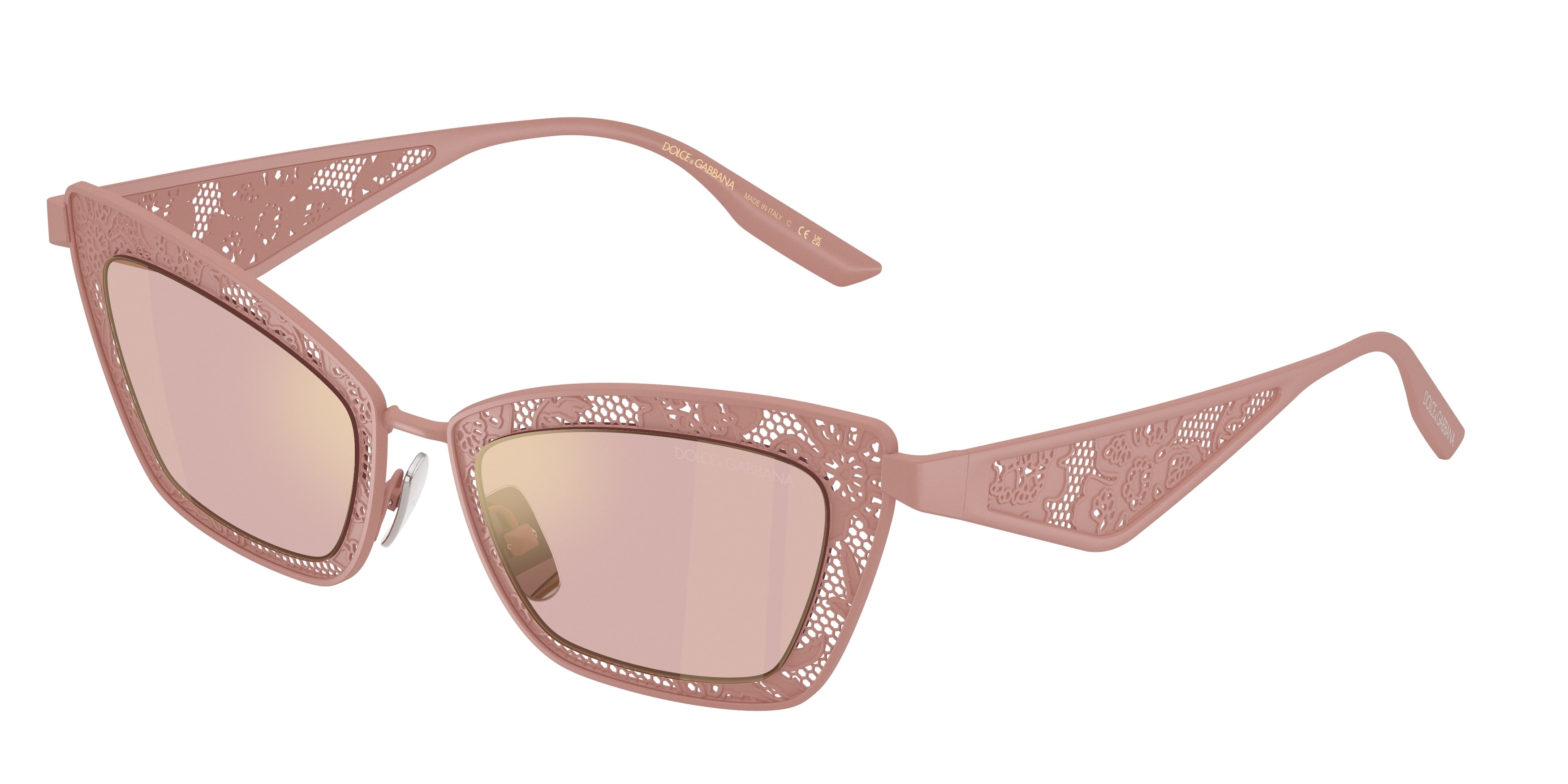 DOLCE & GABBANA DG2311 Cat Eye Sunglasses  13651T-Matte Powder Pink 51-145-20 - Color Map Pink