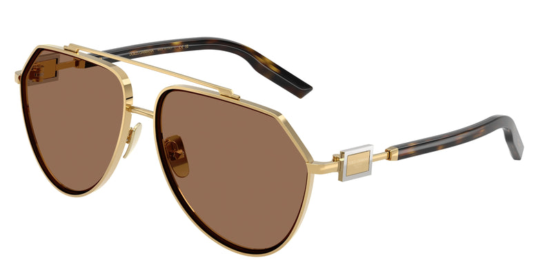 DOLCE & GABBANA DG2315 Pilot Sunglasses 02/73-Gold 62-145-14 - Color Map Gold
