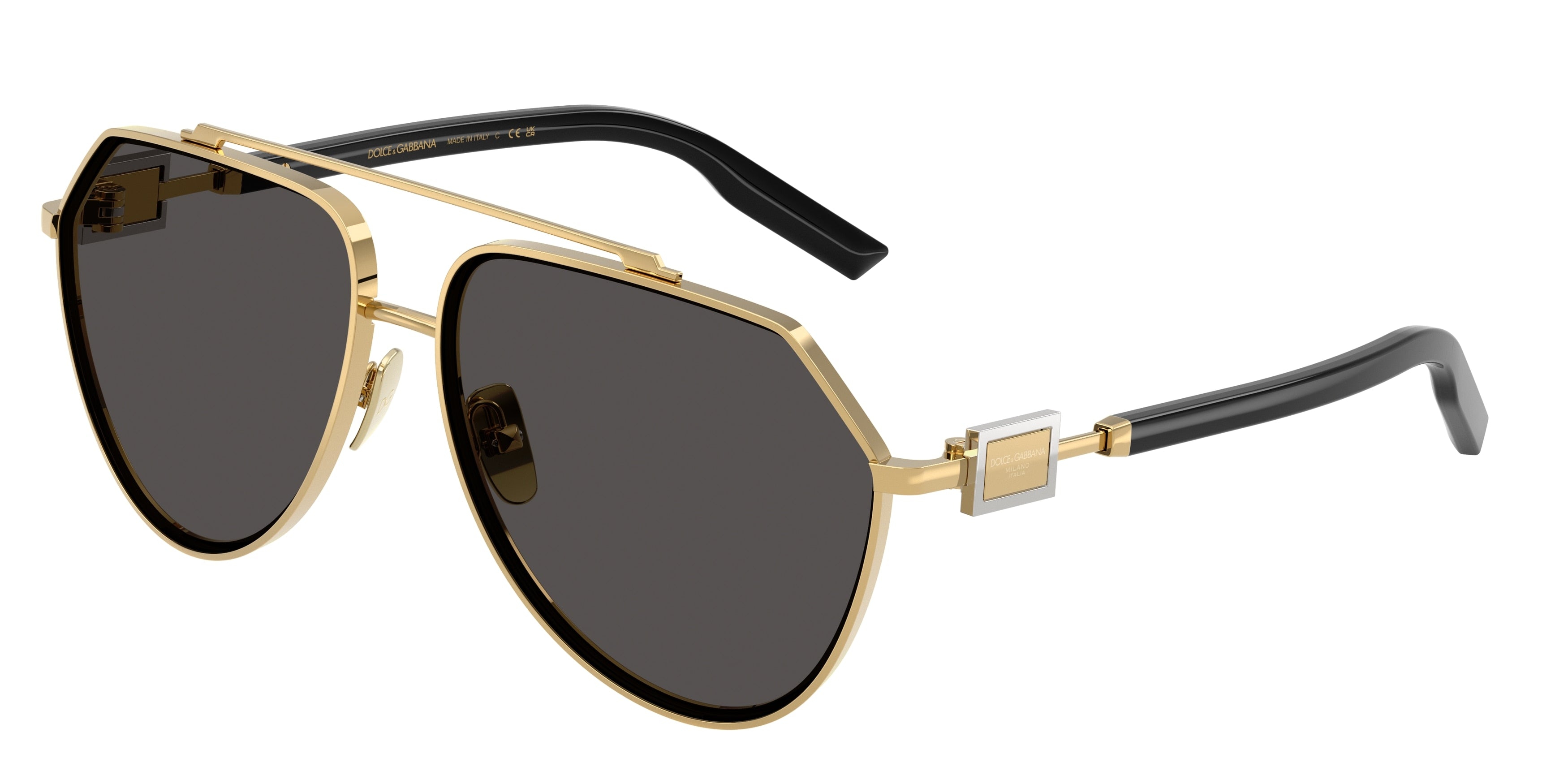 DOLCE & GABBANA DG2315 Pilot Sunglasses 02/87-Gold 62-145-14 - Color Map Gold