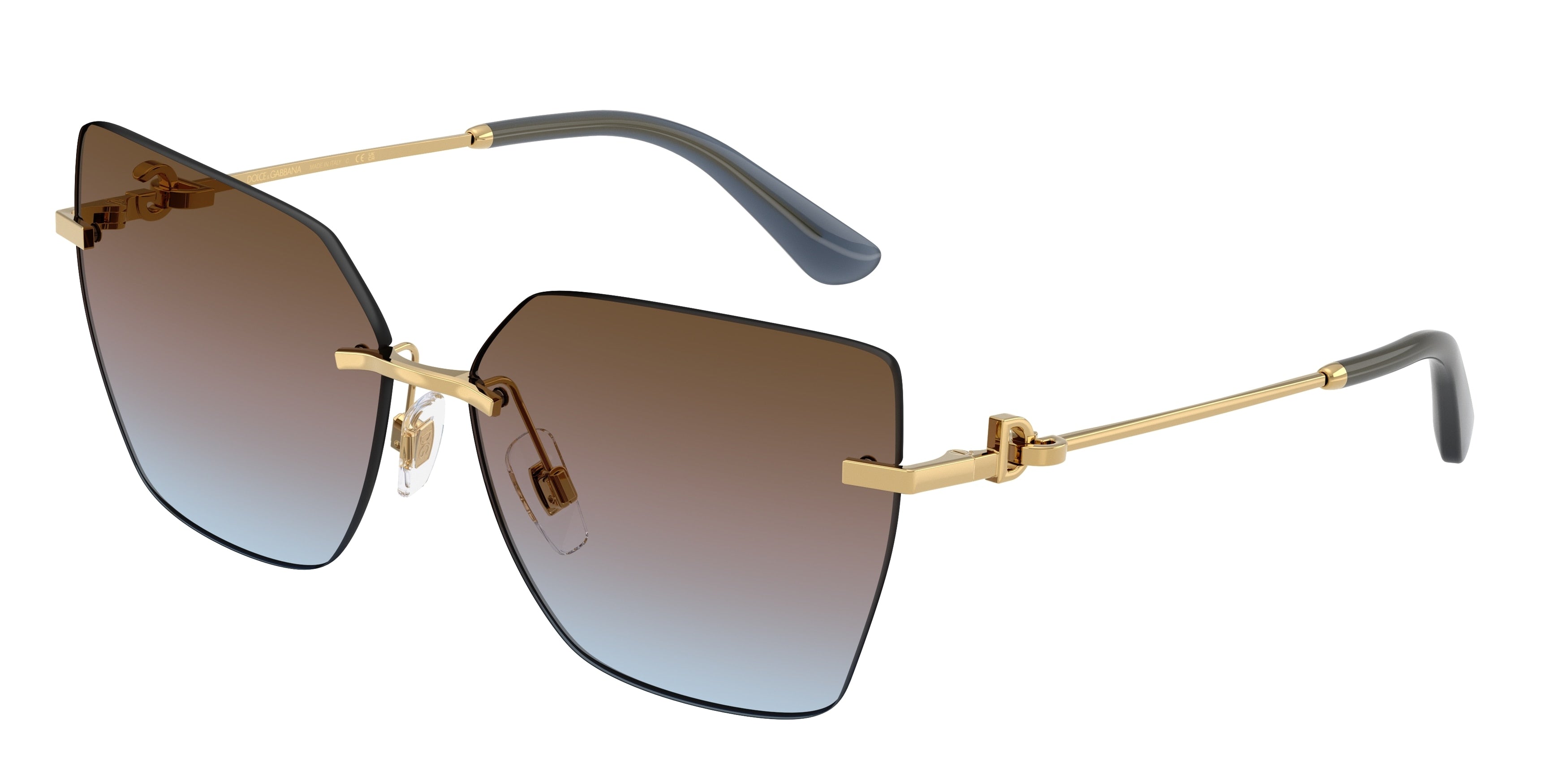 DOLCE & GABBANA DG2321 Cat Eye Sunglasses  02/48-Gold 62-140-14 - Color Map Gold