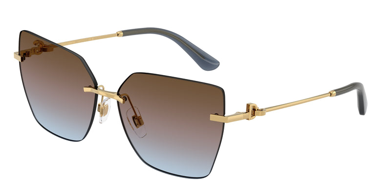 DOLCE & GABBANA DG2321 Cat Eye Sunglasses 02/48-Gold 62-140-14 - Color Map Gold