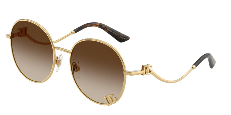 DOLCE & GABBANA DG2324 Round Sunglasses 02/13-Gold 56-145-18 - Color Map Gold