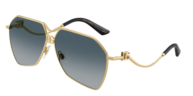 DOLCE & GABBANA DG2326 Pilot Sunglasses 02/79-Gold 62-145-10 - Color Map Gold