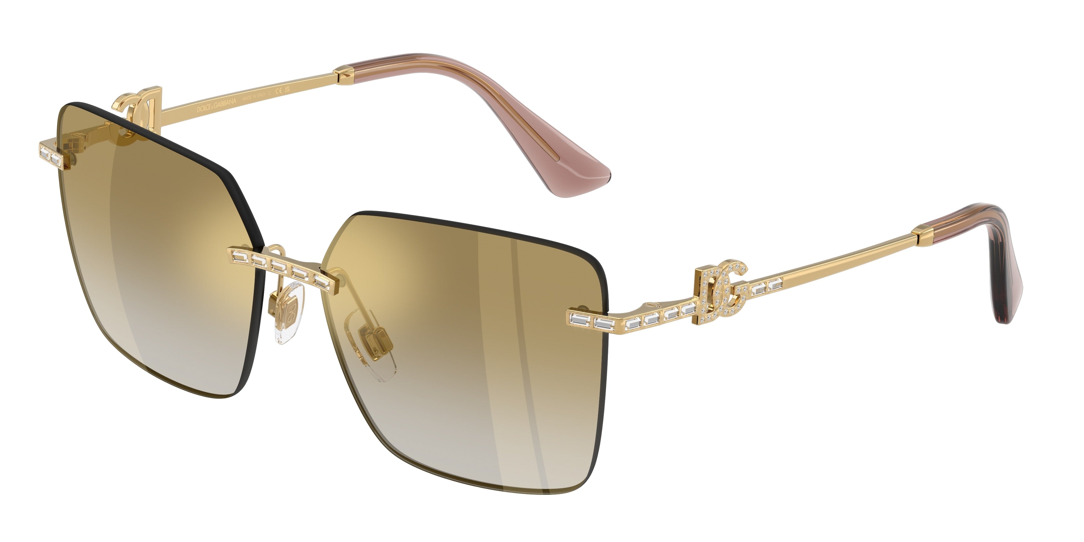 DOLCE & GABBANA DG2332B Square Sunglasses 02/6E-Gold 59-145-15 - Color Map Gold