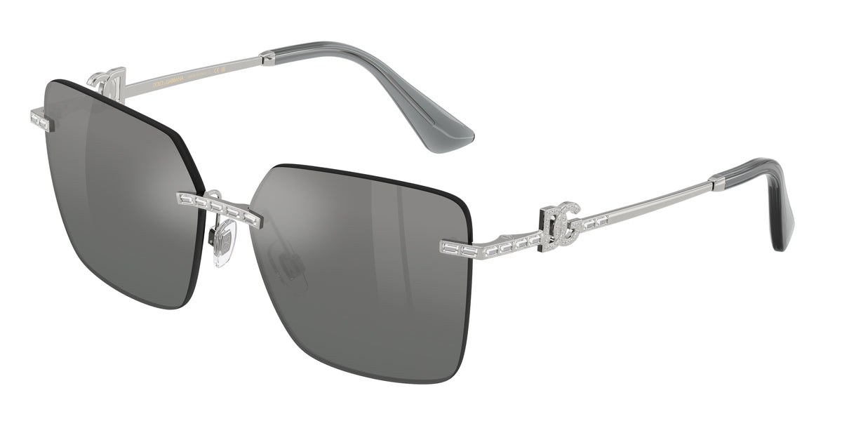 DOLCE & GABBANA DG2332B Square Sunglasses 05/88-Silver 59-145-15 - Color Map Silver