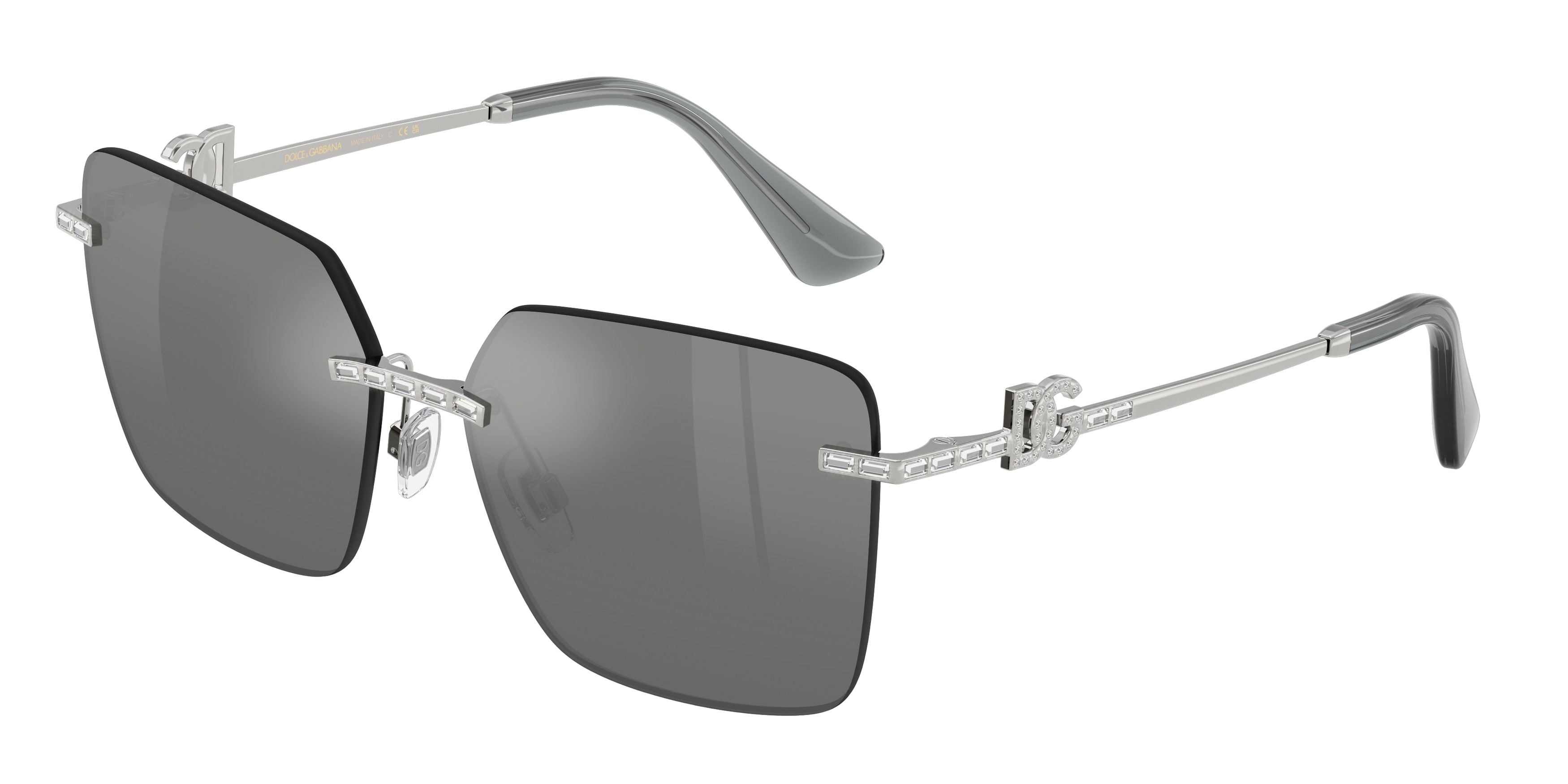DOLCE & GABBANA DG2332B Square Sunglasses 05/88-Silver 59-145-15 - Color Map Silver