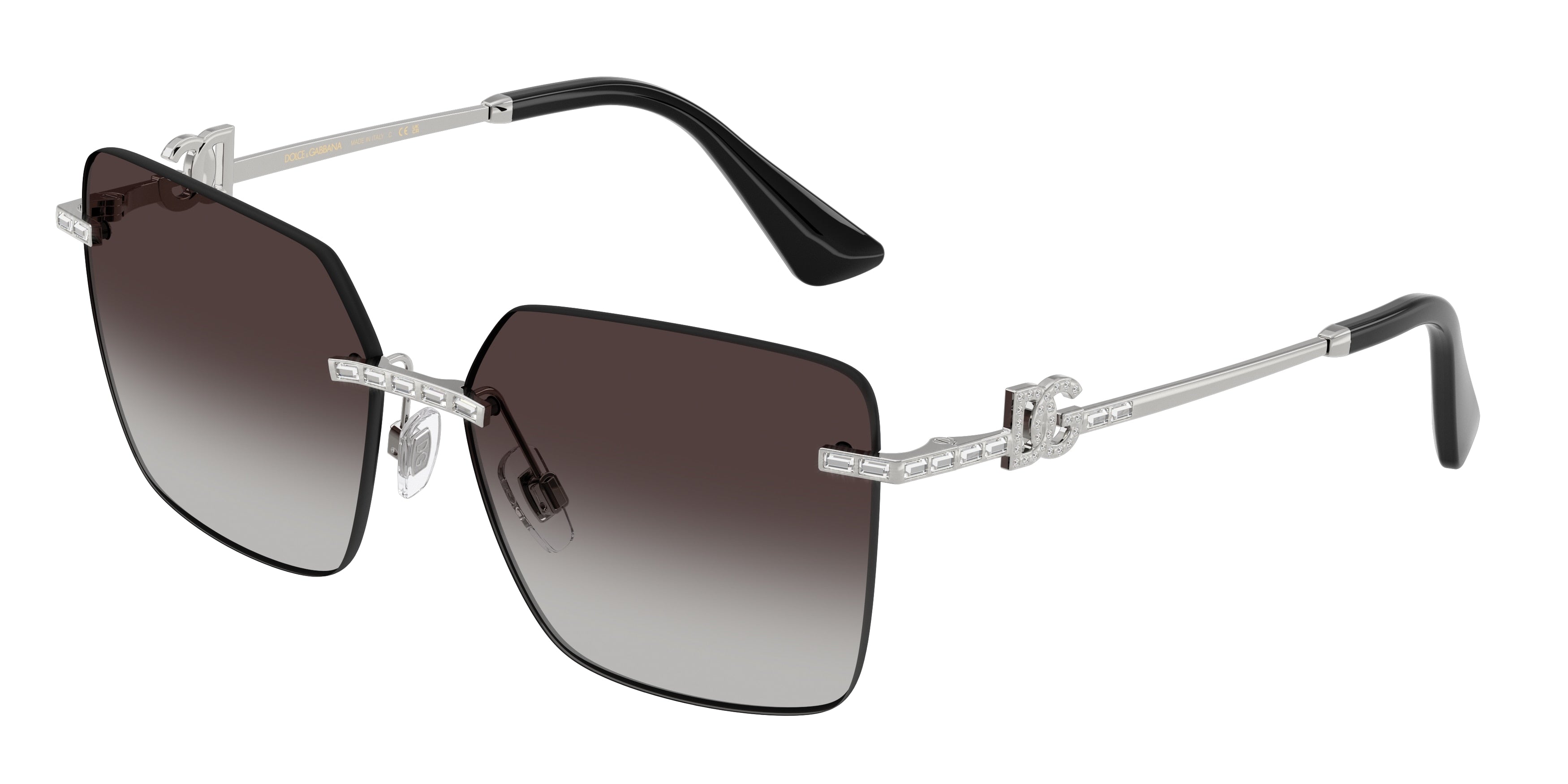 DOLCE & GABBANA DG2332B Square Sunglasses 05/8G-Silver 59-145-15 - Color Map Silver