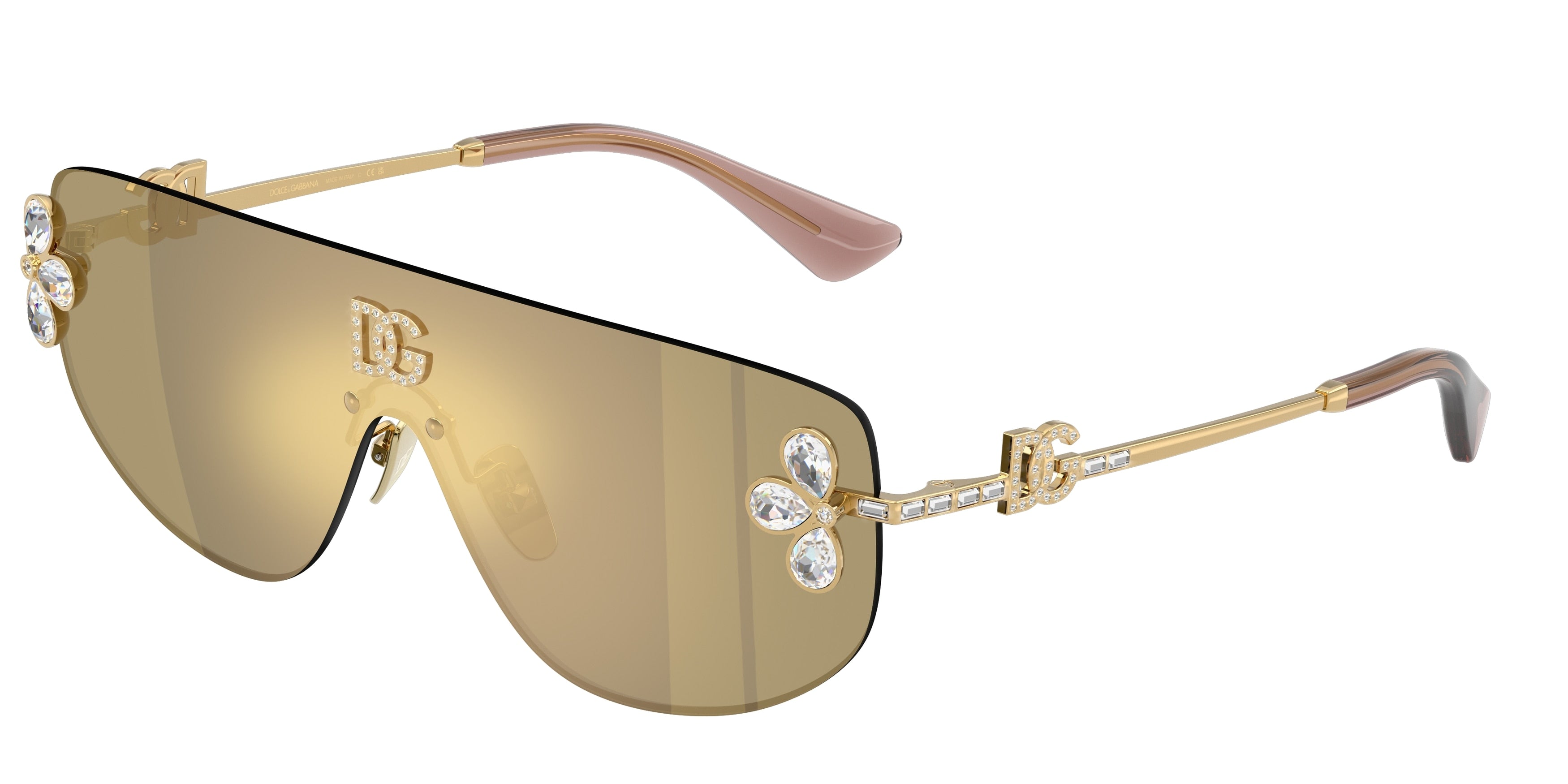 DOLCE & GABBANA DG2333B Rectangle Sunglasses 02/03-Gold 0-145-138 - Color Map Gold