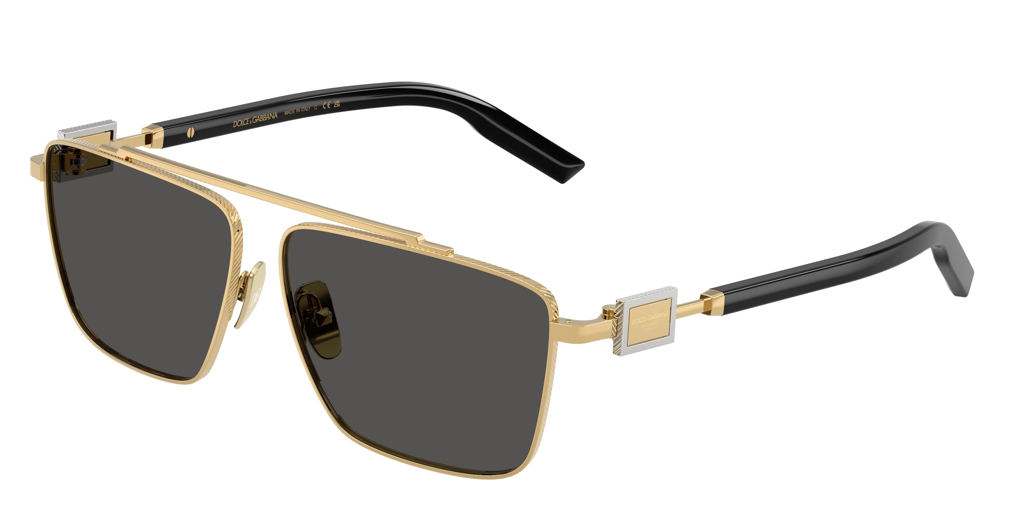 DOLCE & GABBANA DG2336 Square Sunglasses 02/87-Gold 59-145-12 - Color Map Gold