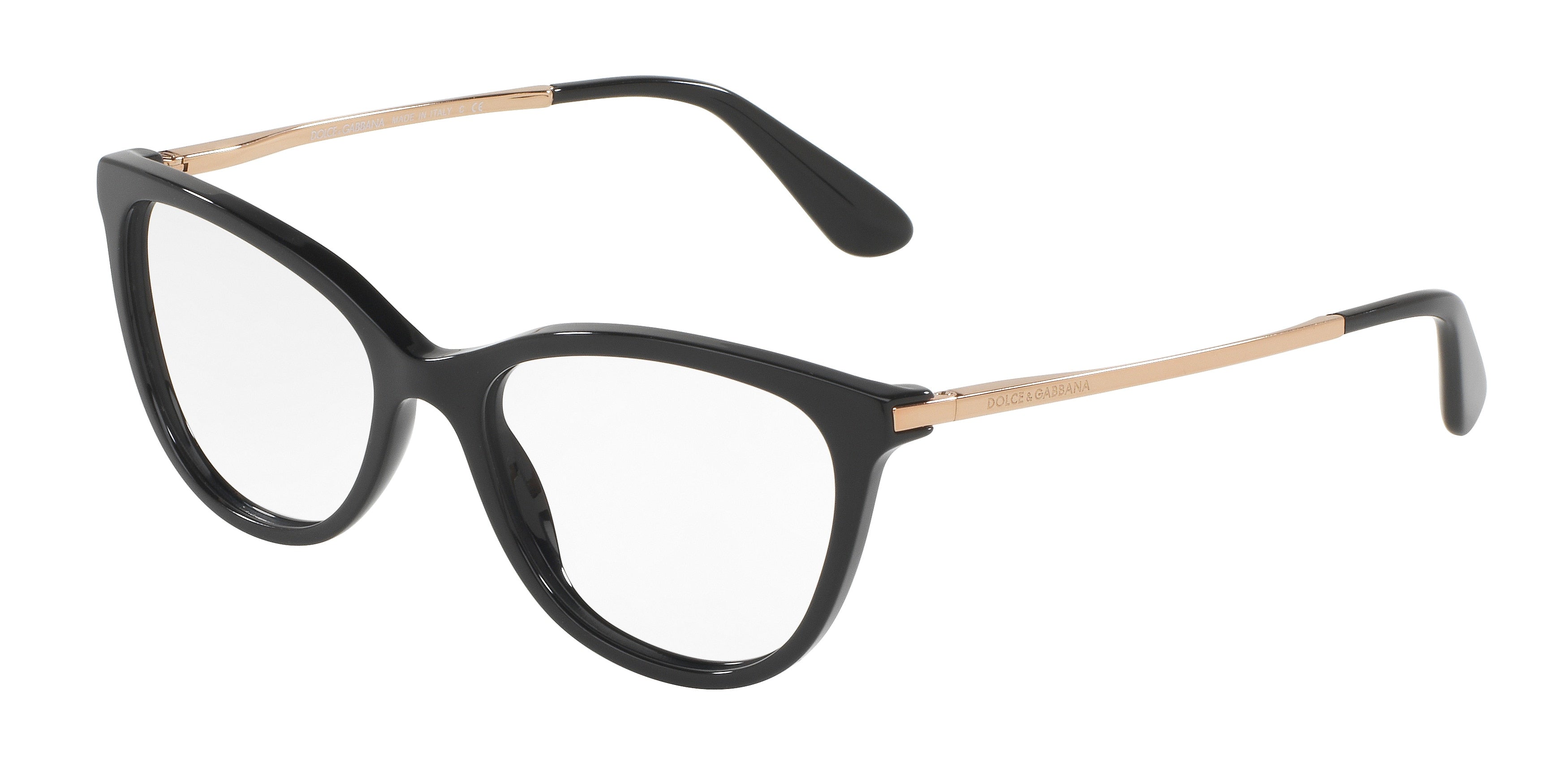 DOLCE & GABBANA DG3258F Butterfly Eyeglasses 501-Black 54-140-17 - Color Map Black