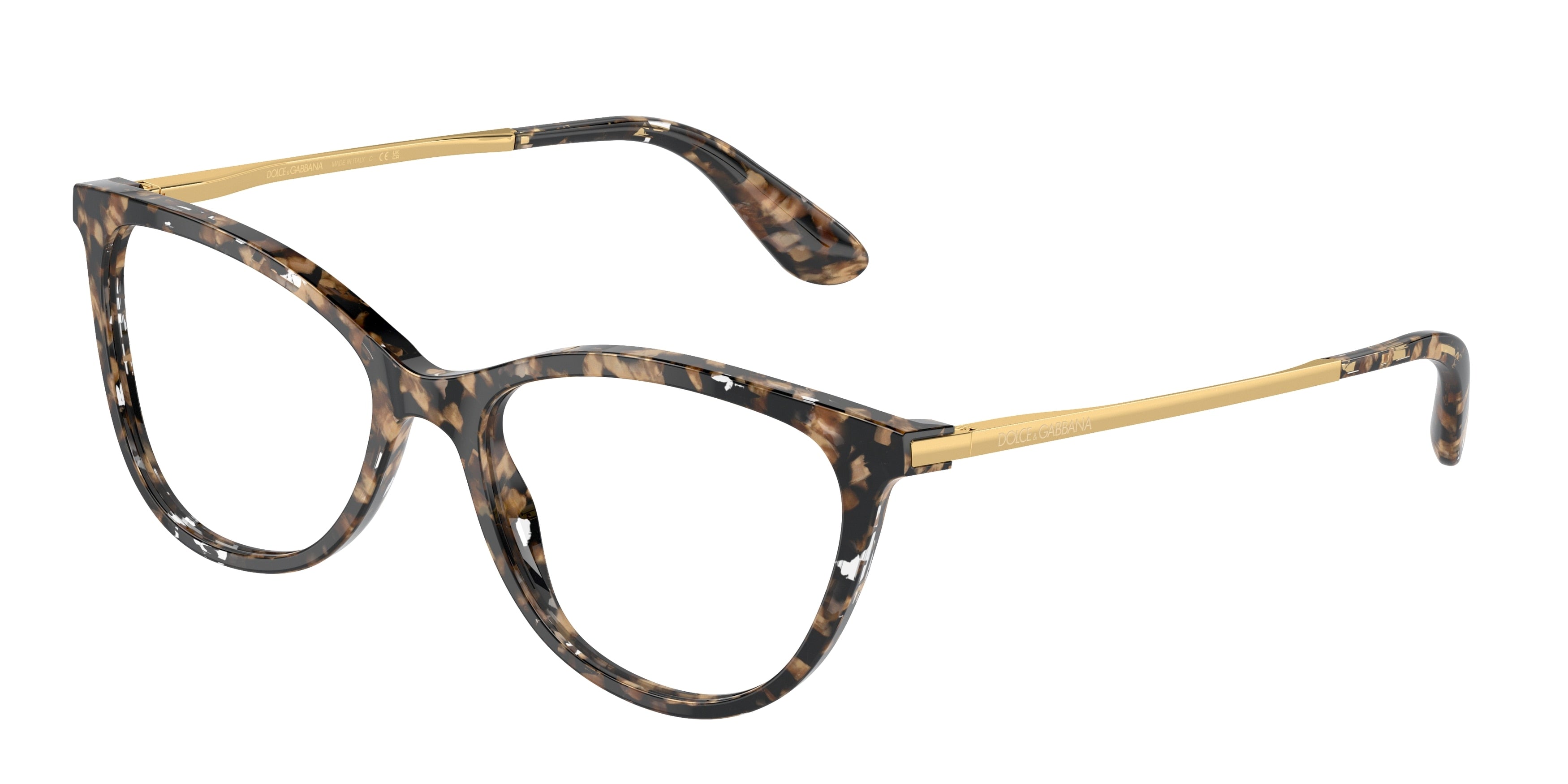 DOLCE & GABBANA DG3258 Butterfly Eyeglasses 911-Cube Black/Gold 54-140-17 - Color Map Black