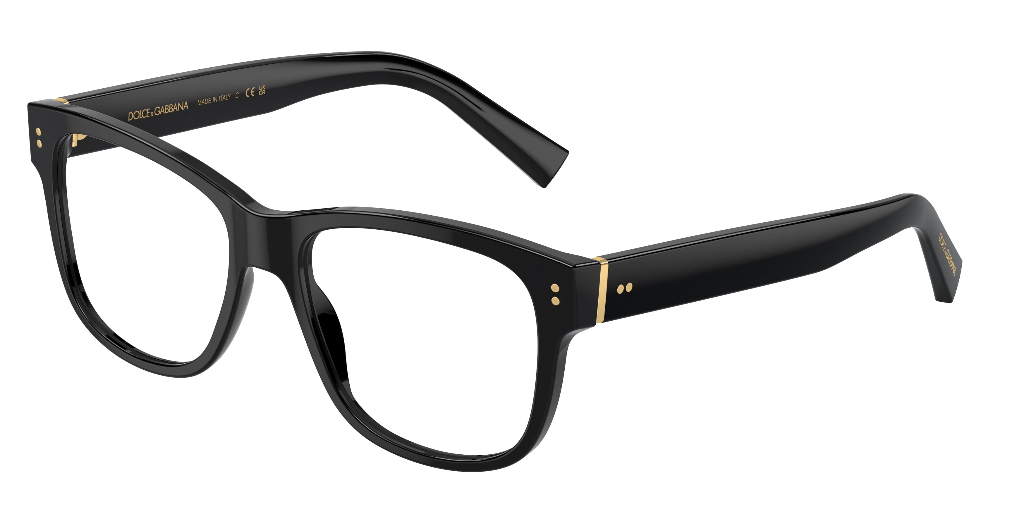 DOLCE & GABBANA DG3305 Square Eyeglasses  501-Black 54-145-17 - Color Map Black