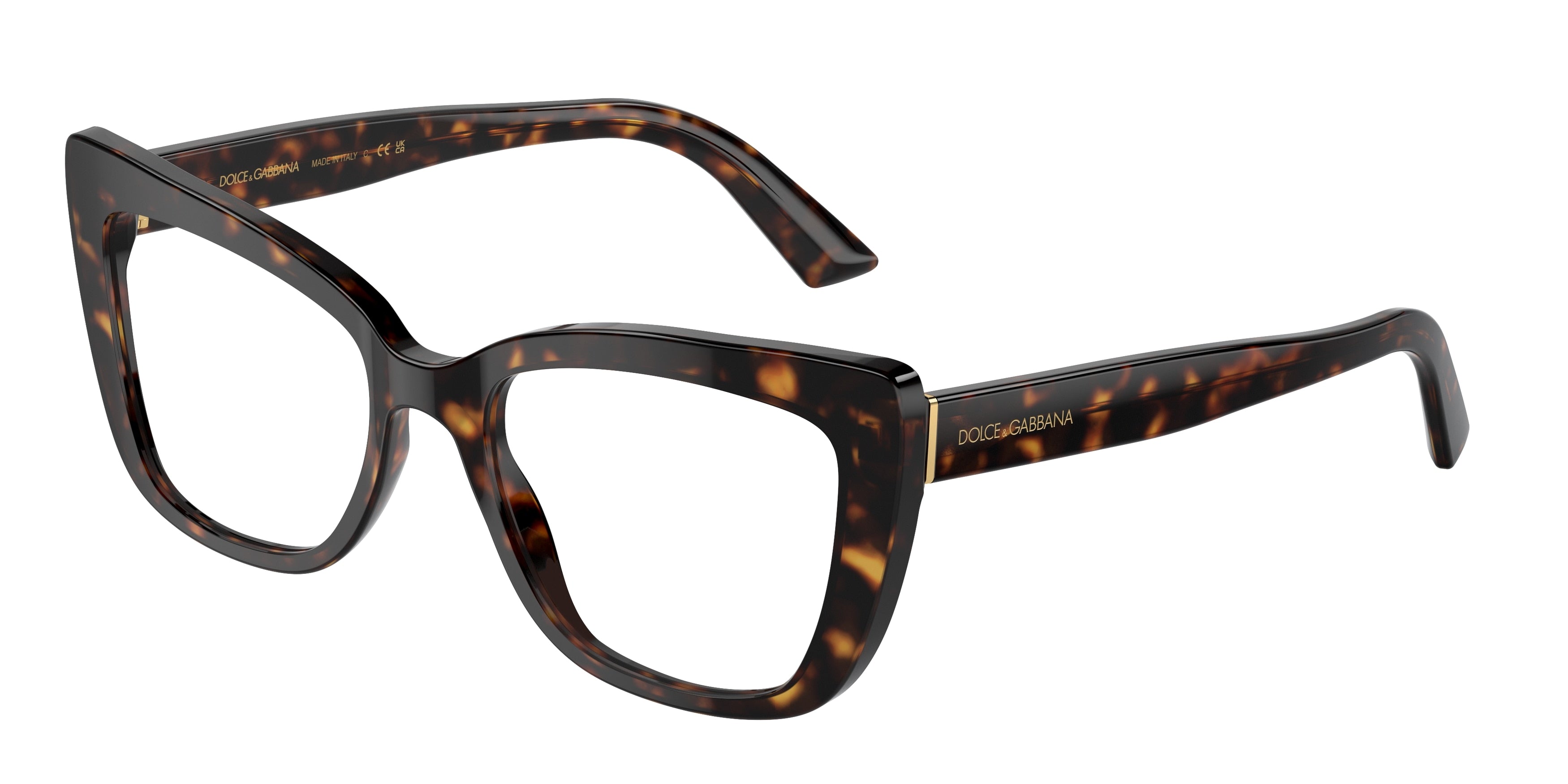 DOLCE & GABBANA DG3308 Cat Eye Eyeglasses 502-Havana 53-145-18 - Color Map Tortoise