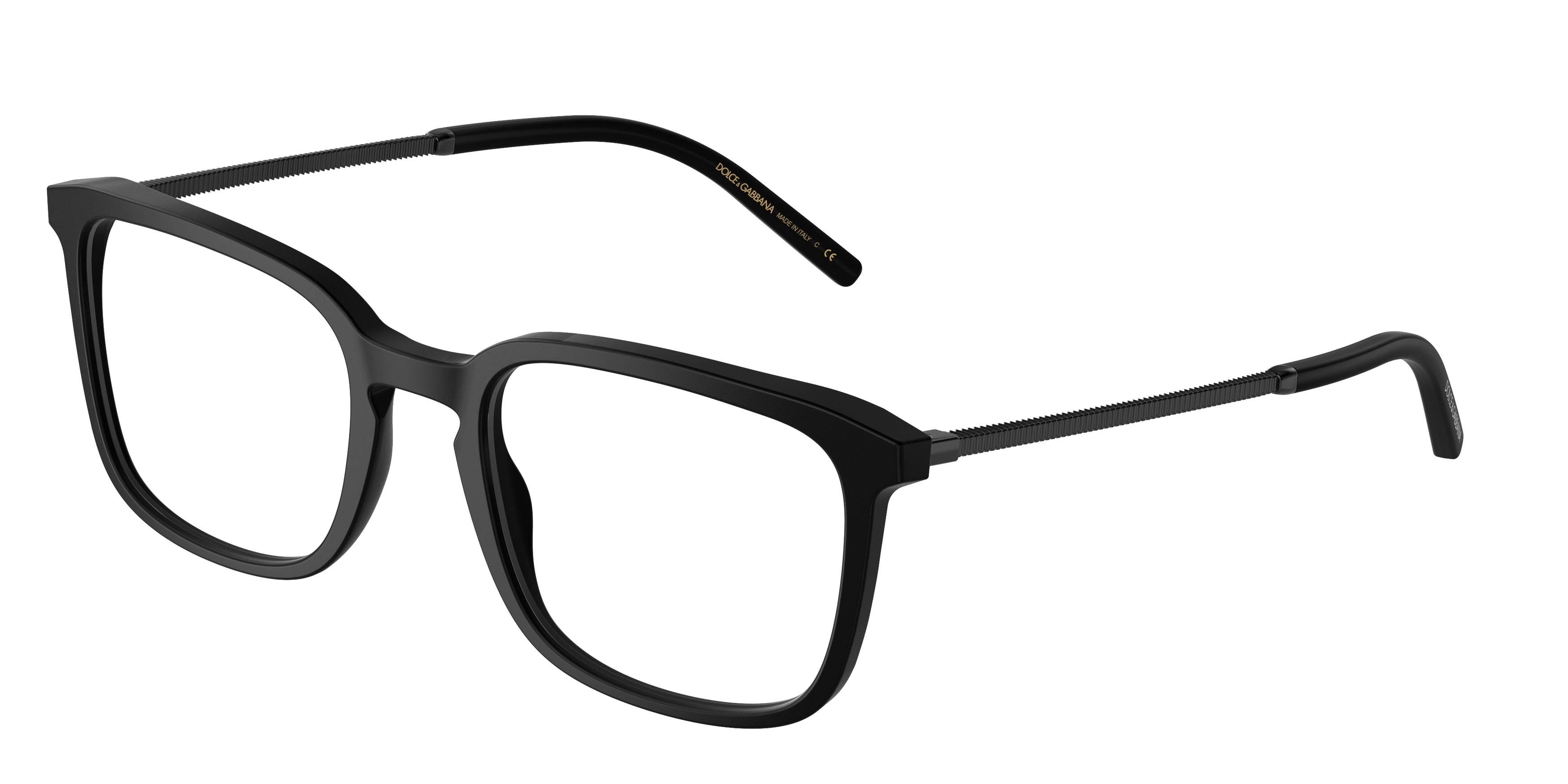 DOLCE & GABBANA DG3349 Square Eyeglasses 2525-Matte Black 54-145-21 - Color Map Black