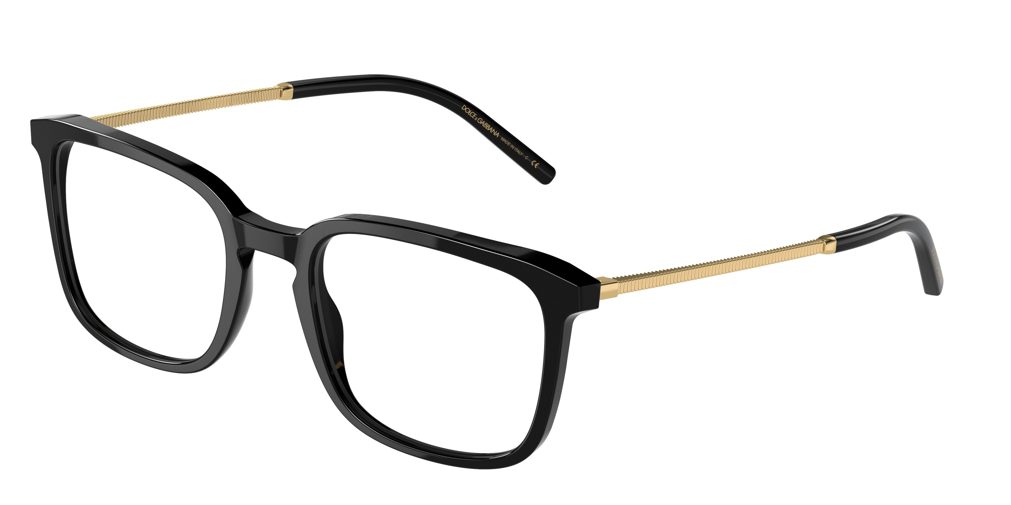 DOLCE & GABBANA DG3349 Square Eyeglasses 501-Black 54-145-21 - Color Map Black