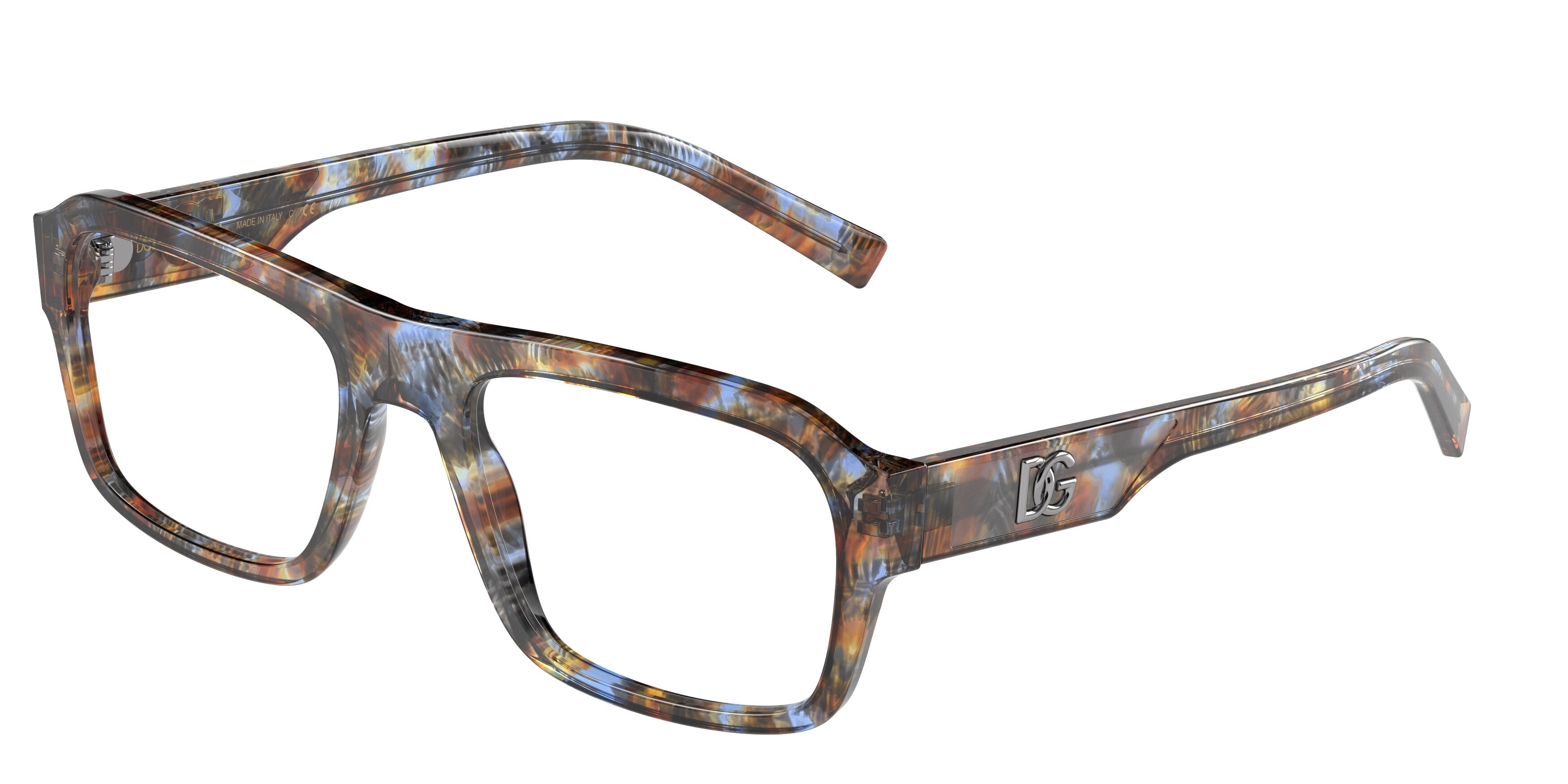 DOLCE & GABBANA DG3351 Pillow Eyeglasses  3357-Blue Havana 55-150-20 - Color Map Blue