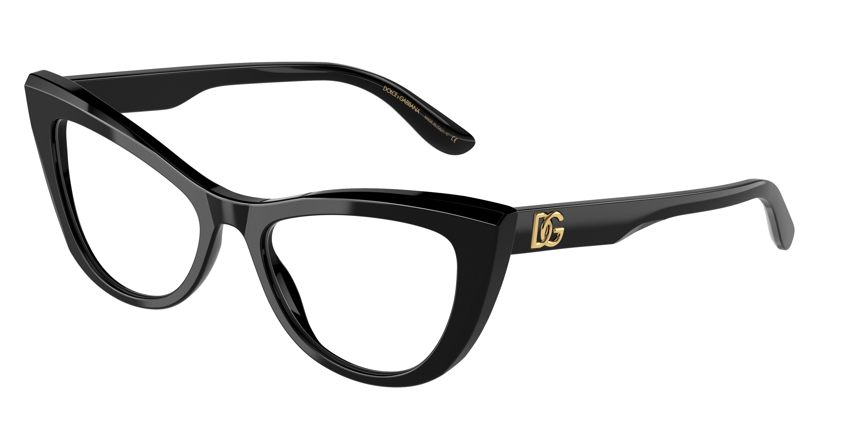 DOLCE & GABBANA DG3354 Cat Eye Eyeglasses 501-Black 54-145-18 - Color Map Black
