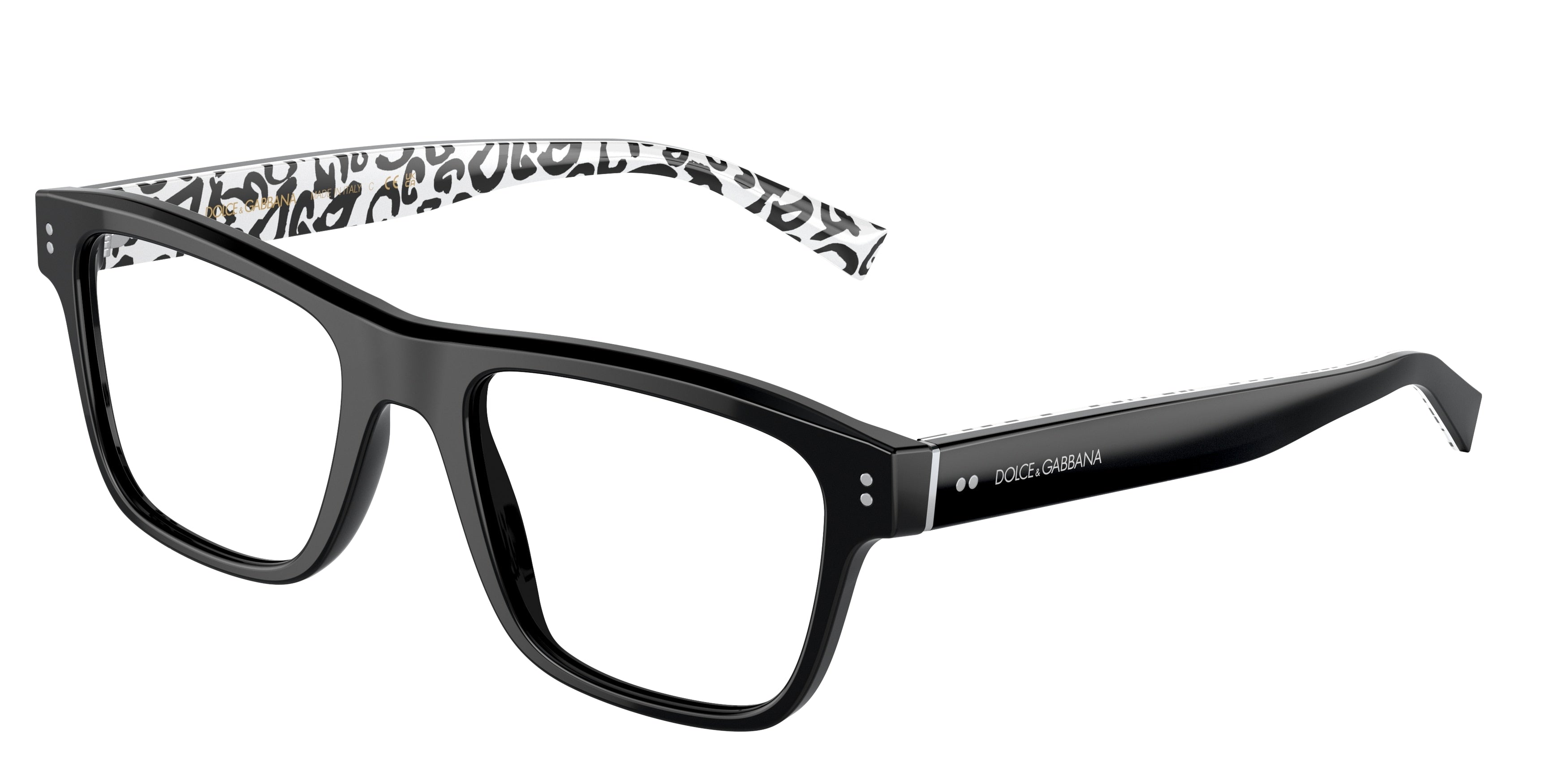 DOLCE & GABBANA DG3362 Square Eyeglasses 3389-Black 53-145-20 - Color Map Black