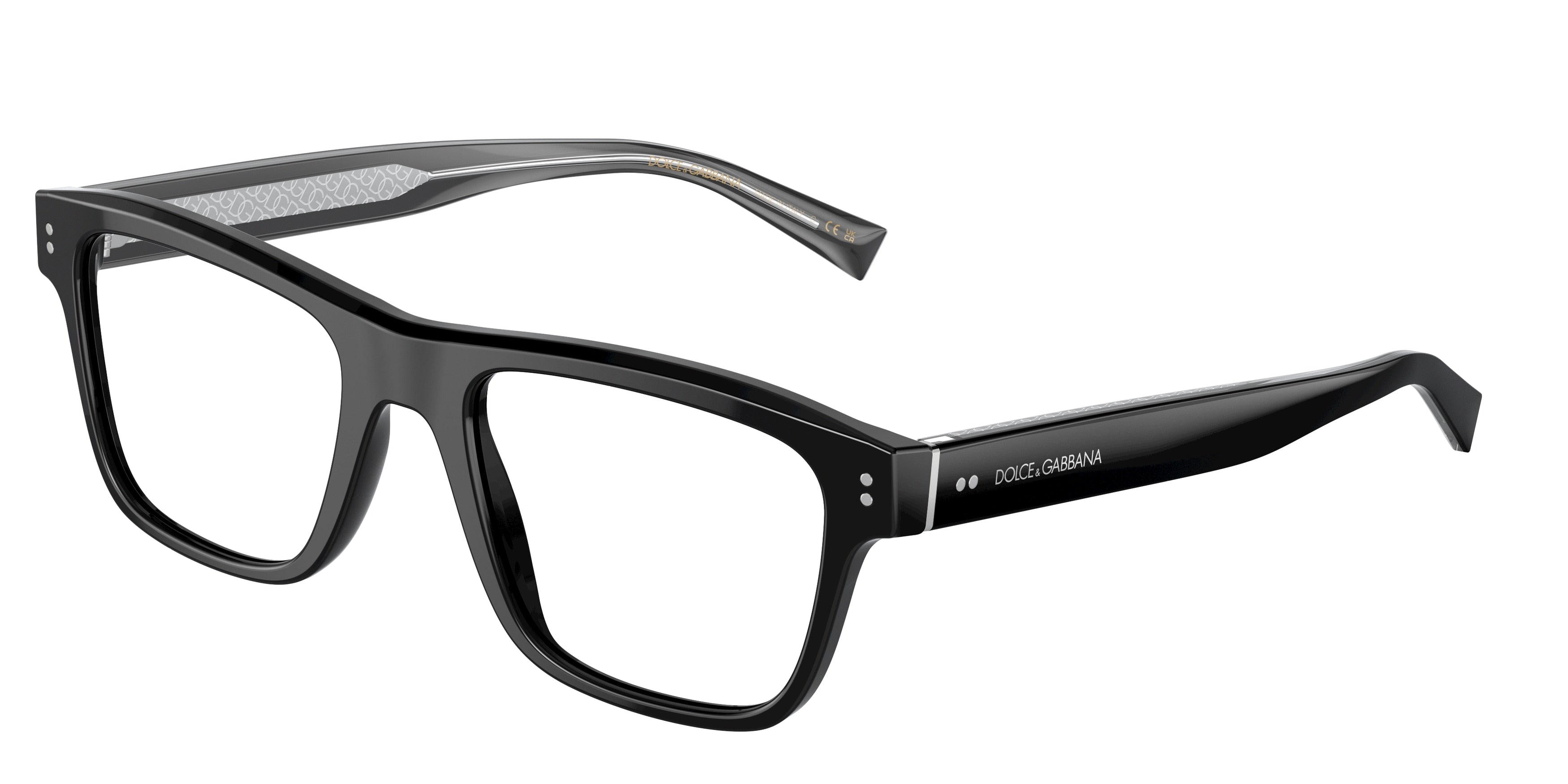 DOLCE & GABBANA DG3362 Square Eyeglasses  501-Black 53-145-20 - Color Map Black