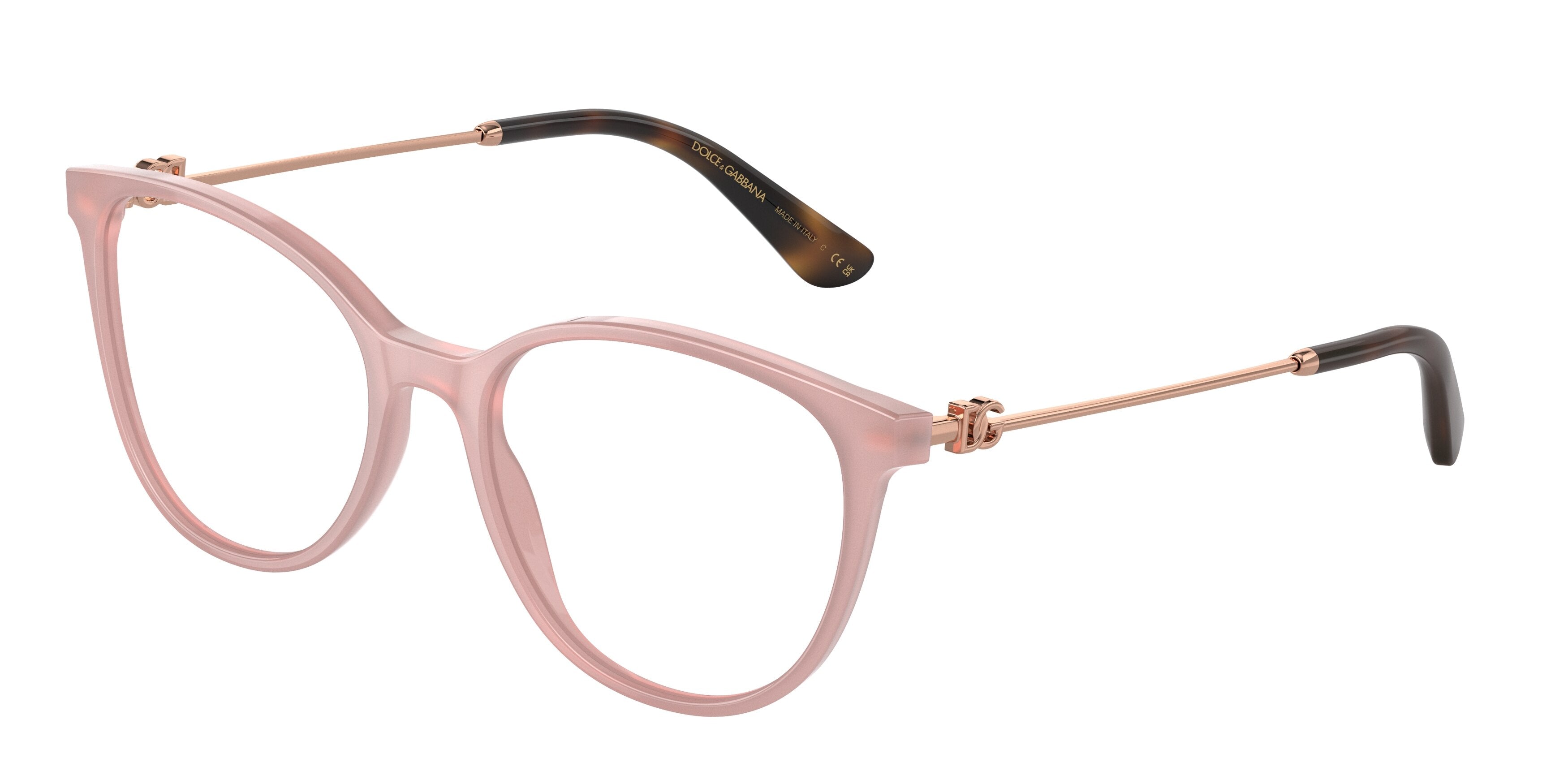 DOLCE & GABBANA DG3363F Butterfly Eyeglasses 3384-Opal Rose 54-145-18 - Color Map Pink