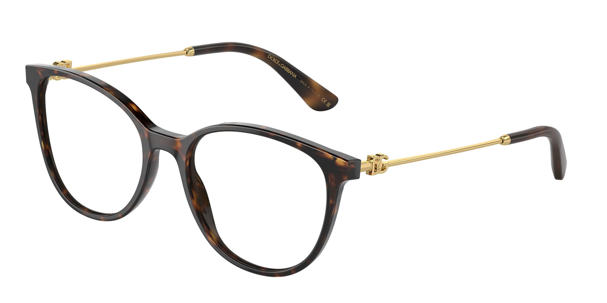 DOLCE & GABBANA DG3363 Butterfly Eyeglasses 502-Havana 54-145-18 - Color Map Tortoise
