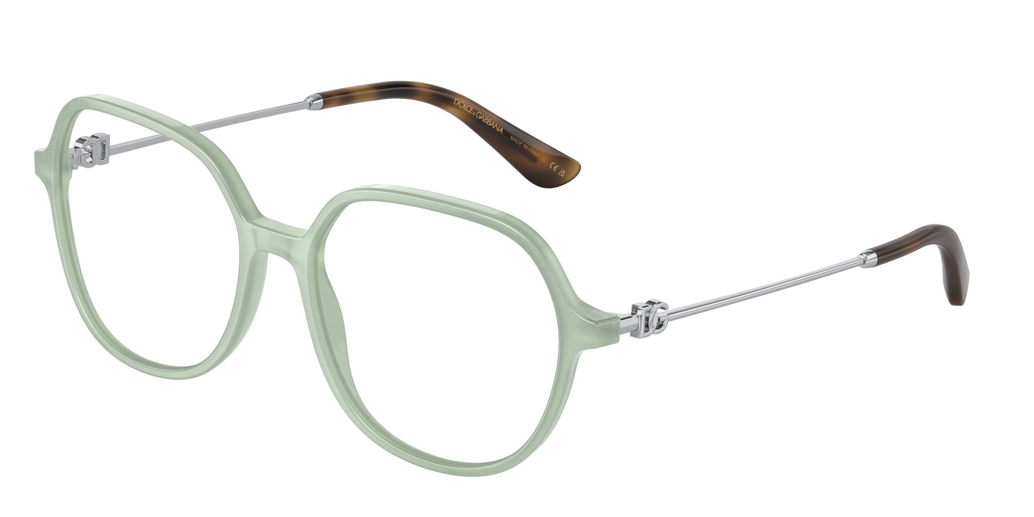 DOLCE & GABBANA DG3364 Butterfly Eyeglasses 3345-Opal Mint 56-145-17 - Color Map Green