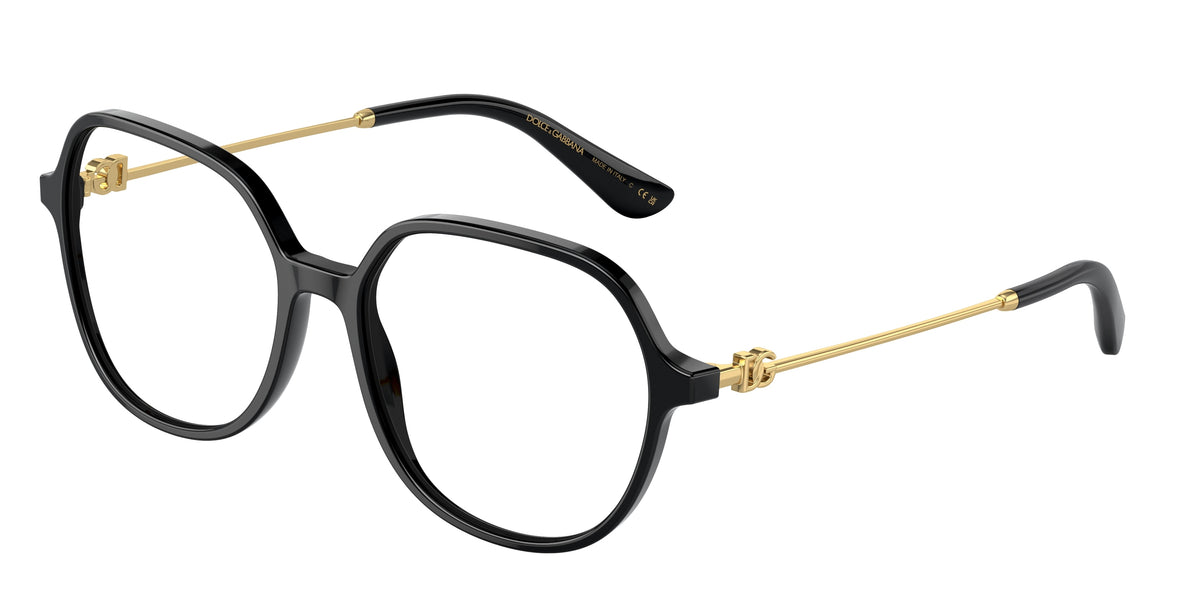 DOLCE & GABBANA DG3364 Butterfly Eyeglasses 501-Black 54-145-17 - Color Map Black