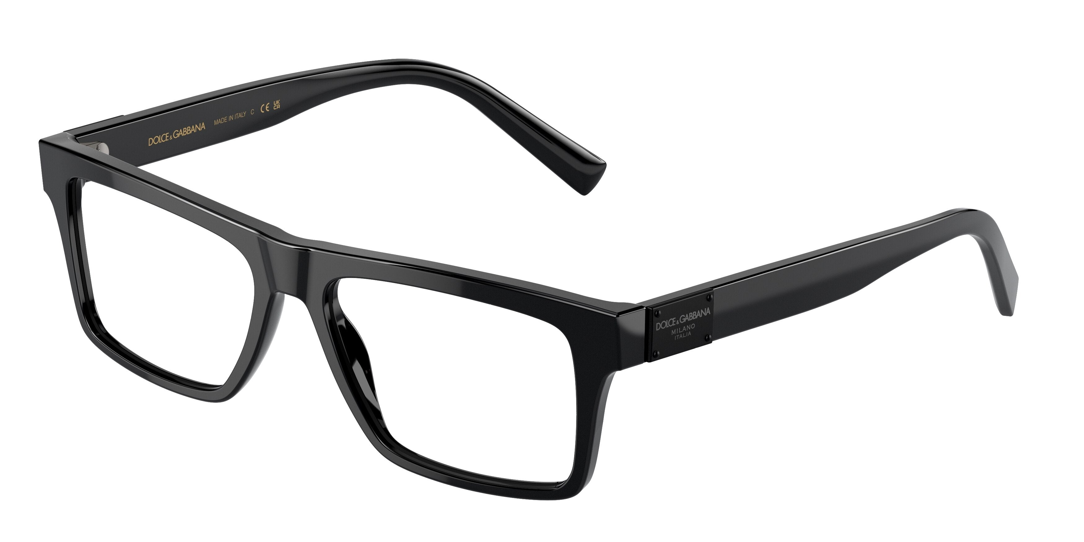 DOLCE & GABBANA DG3368F Rectangle Eyeglasses 501-Black 54-145-16 - Color Map Black