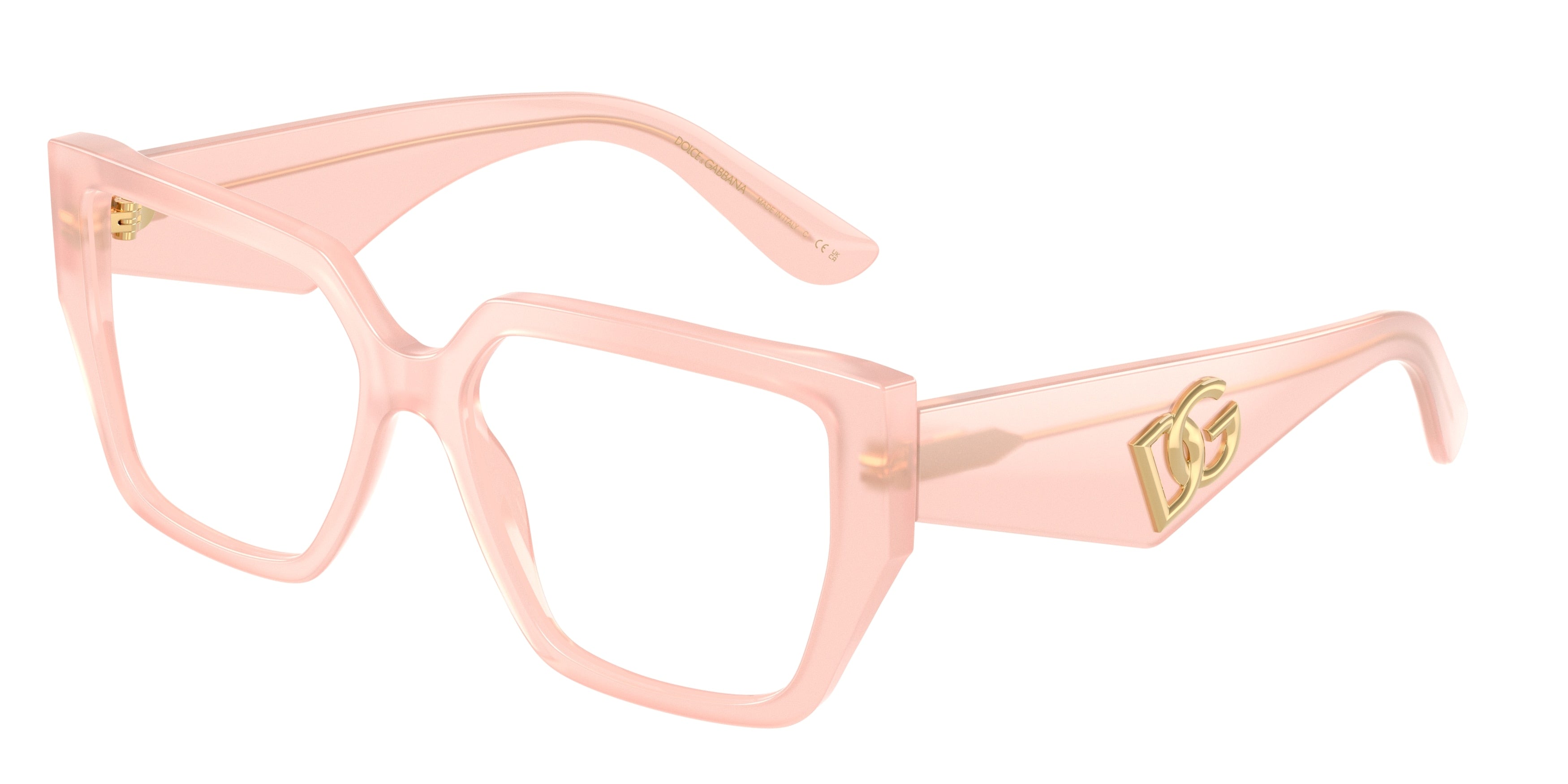 DOLCE & GABBANA DG3373 Square Eyeglasses 3384-Opal Pink 53-145-16 - Color Map Pink
