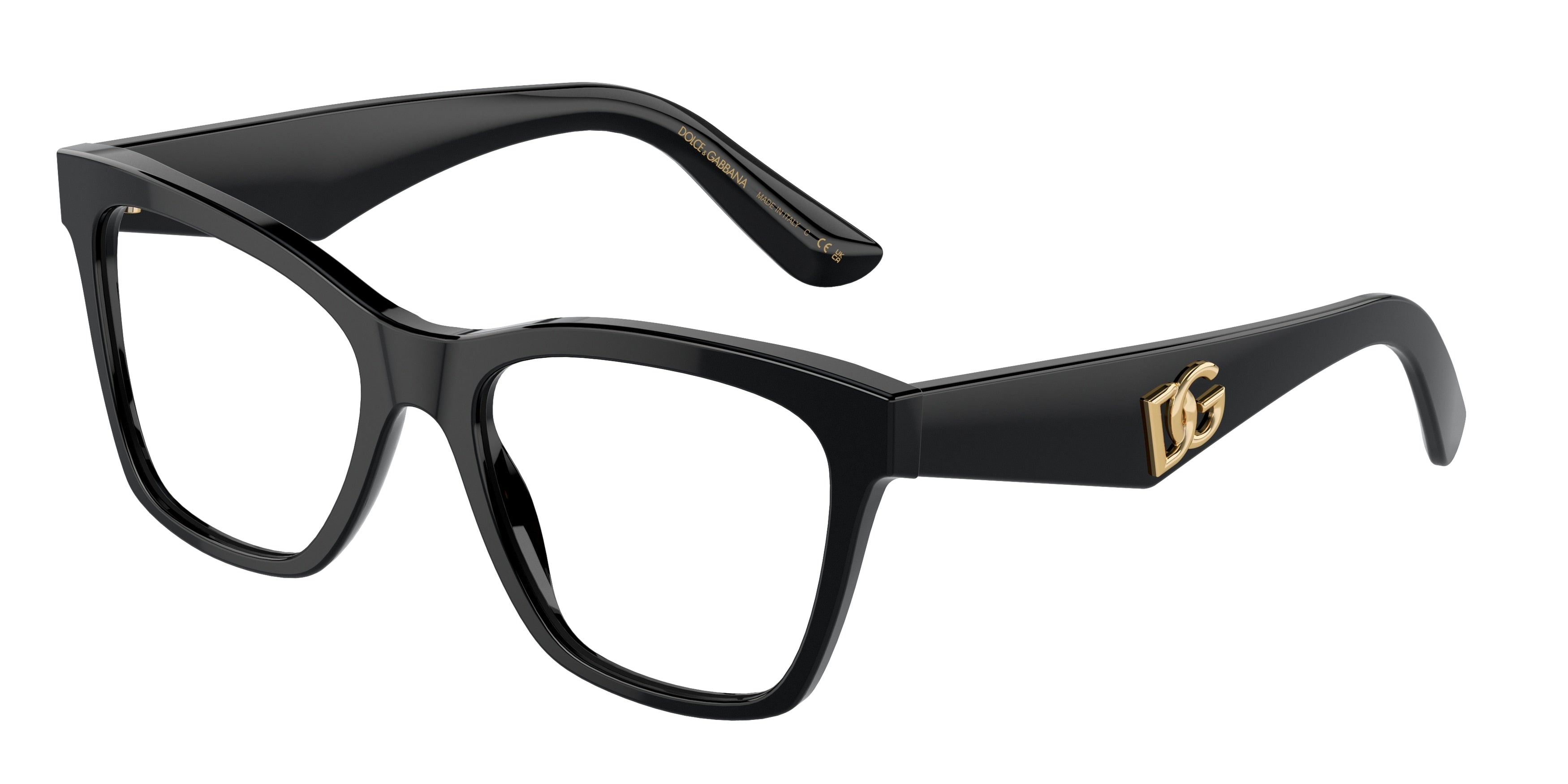 DOLCE & GABBANA DG3374 Square Eyeglasses 501-Black 53-145-18 - Color Map Black