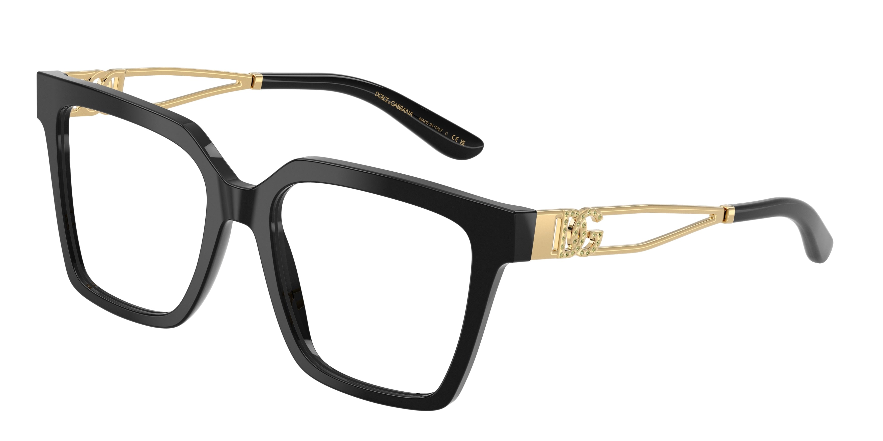DOLCE & GABBANA DG3376B Square Eyeglasses 3355-Black 53-140-18 - Color Map Black