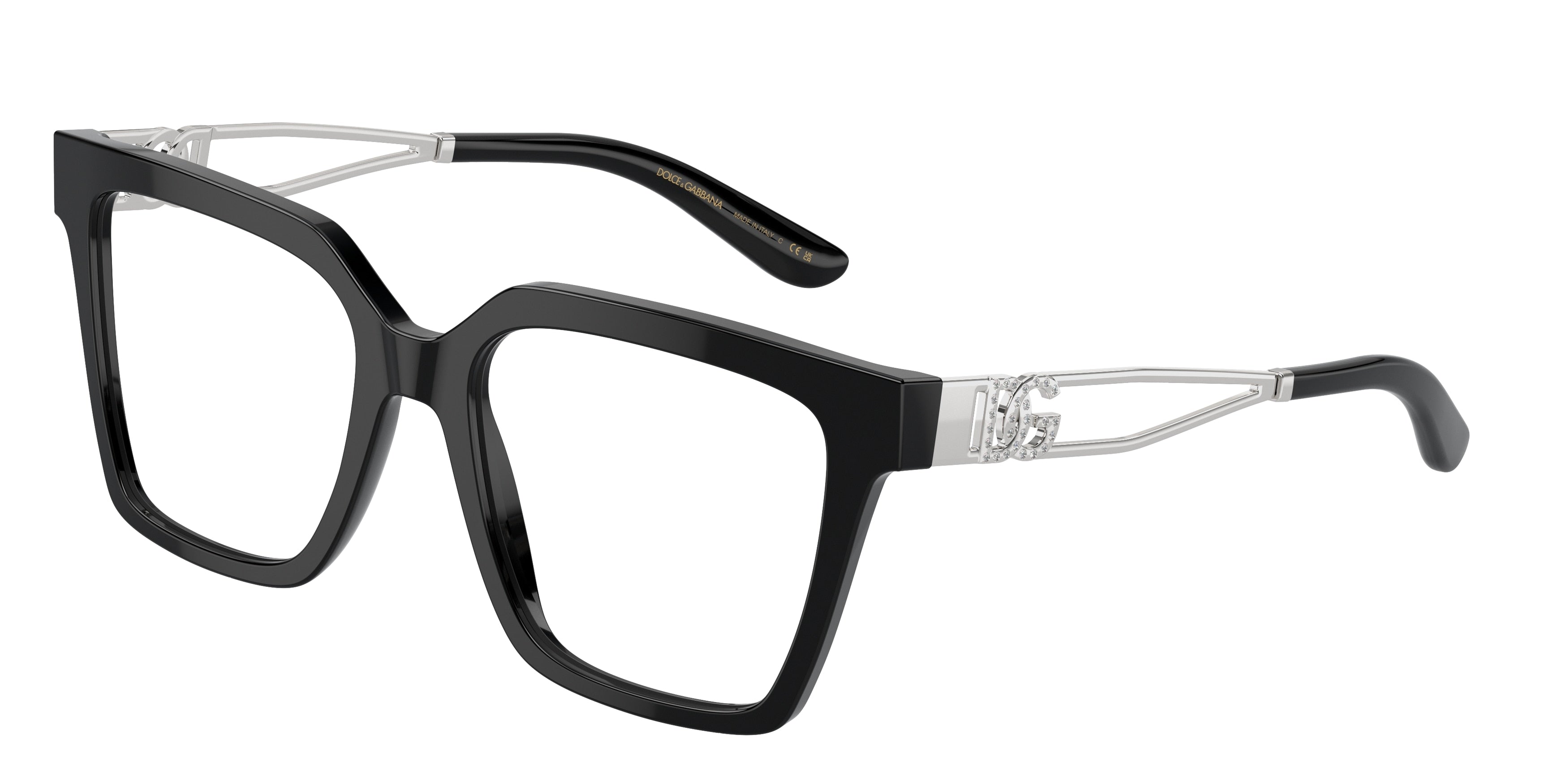 DOLCE & GABBANA DG3376B Square Eyeglasses 501-Black 53-140-18 - Color Map Black