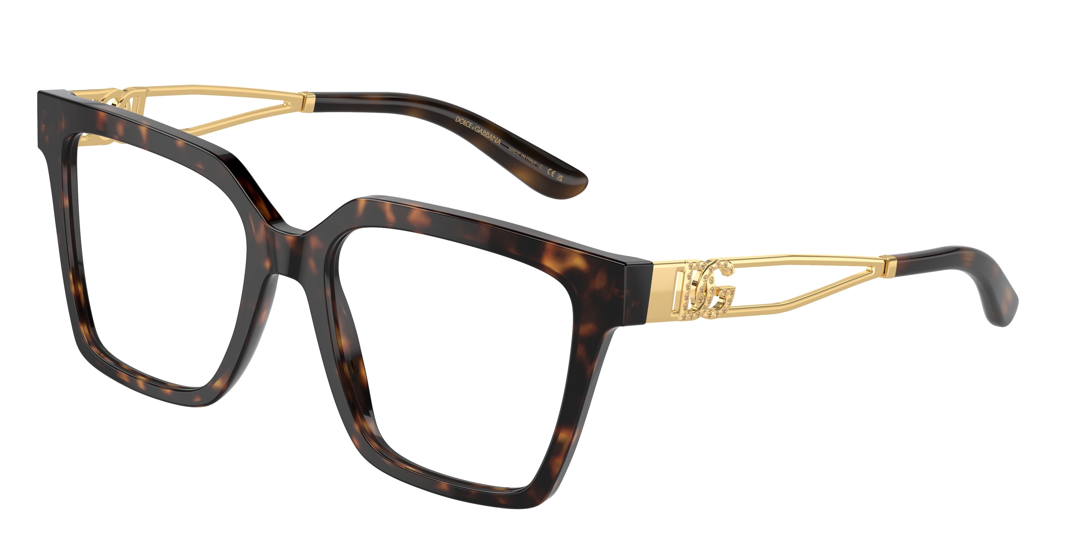 DOLCE & GABBANA DG3376B Square Eyeglasses 502-Havana 53-140-18 - Color Map Tortoise