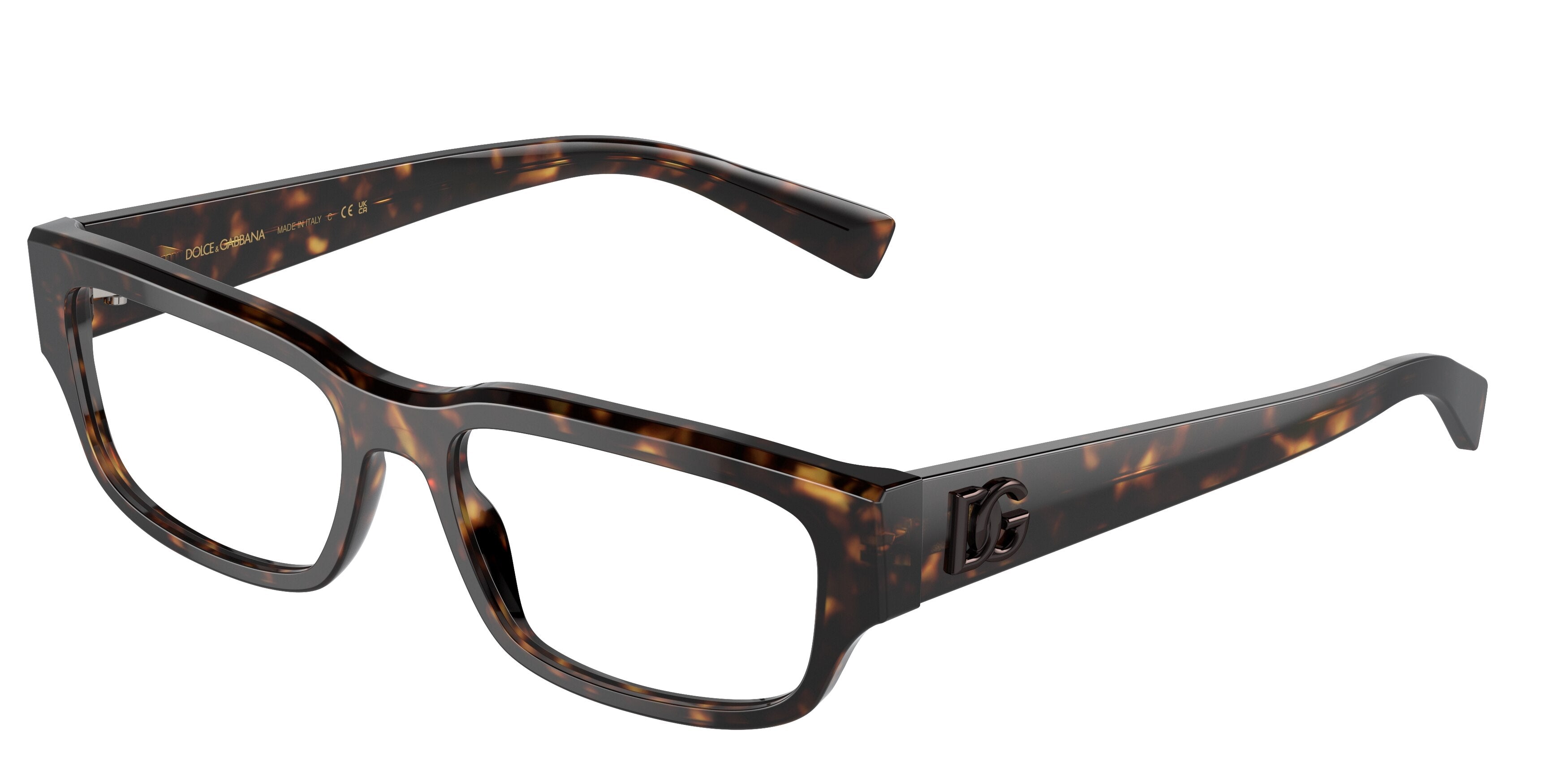 DOLCE & GABBANA DG3381 Rectangle Eyeglasses 502-Havana 55-145-17 - Color Map Tortoise