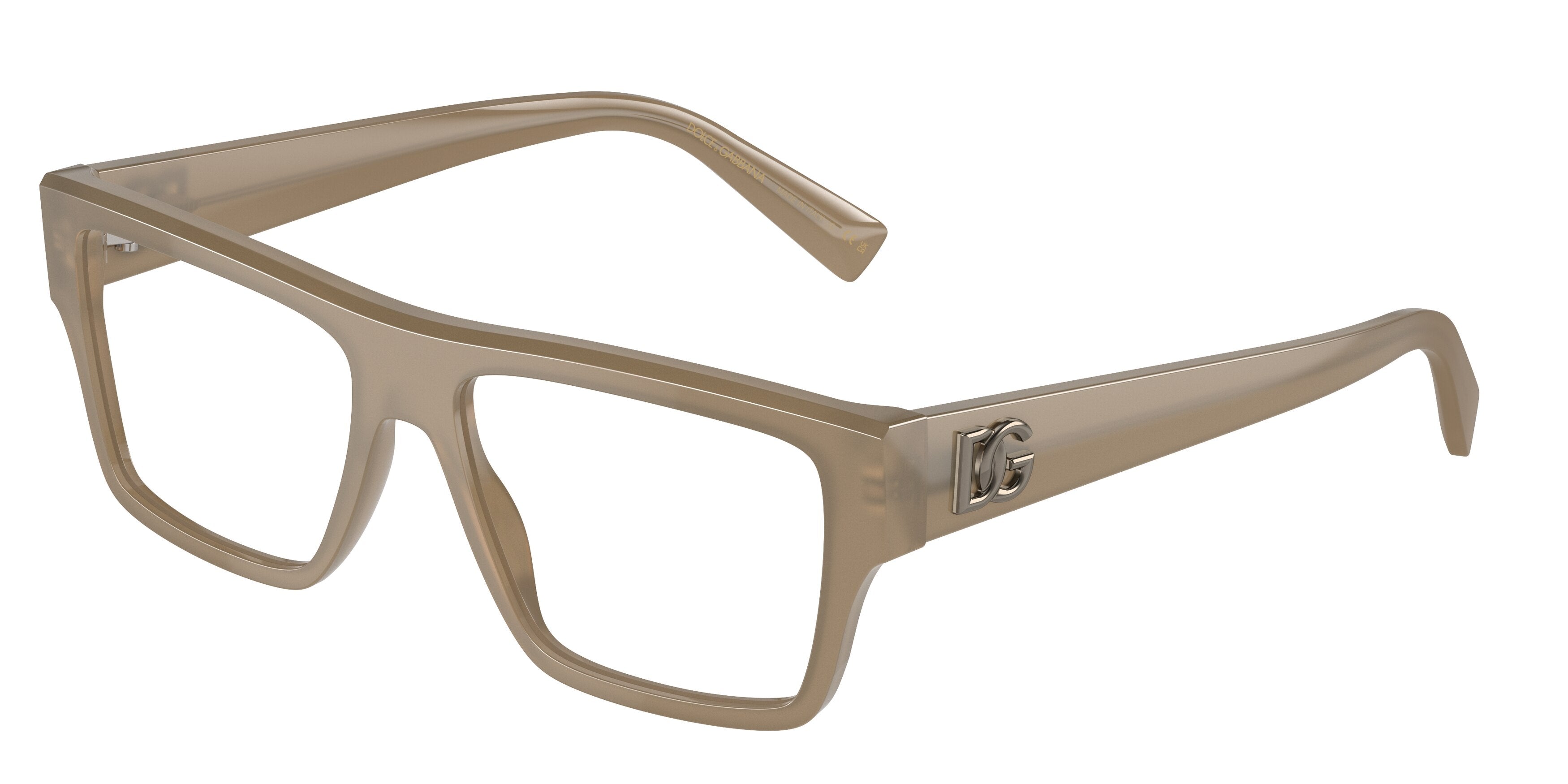DOLCE & GABBANA DG3382 Square Eyeglasses 3089-Opal Brown 55-145-16 - Color Map Brown