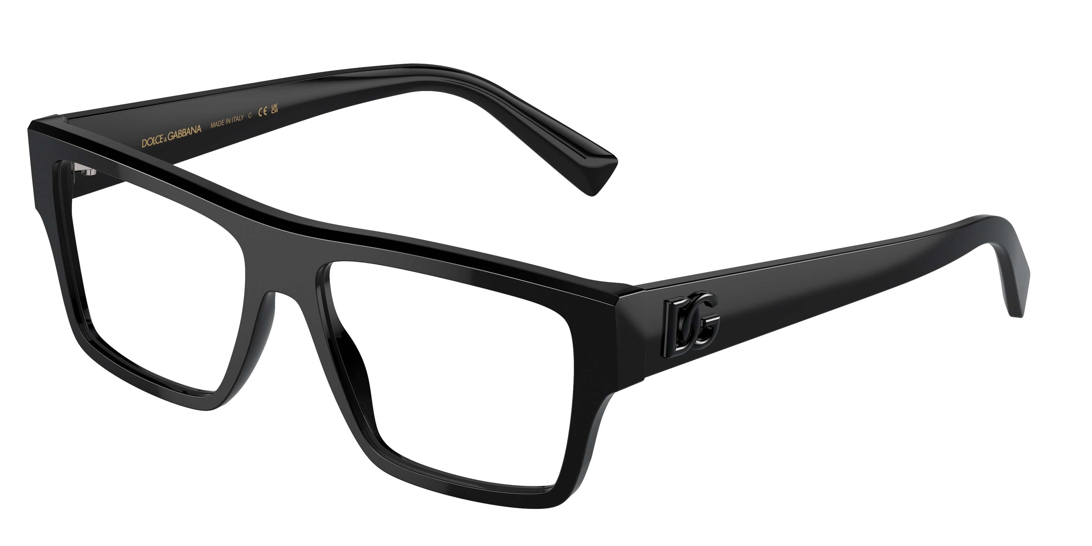 DOLCE & GABBANA DG3382 Square Eyeglasses  501-Black 55-145-16 - Color Map Black