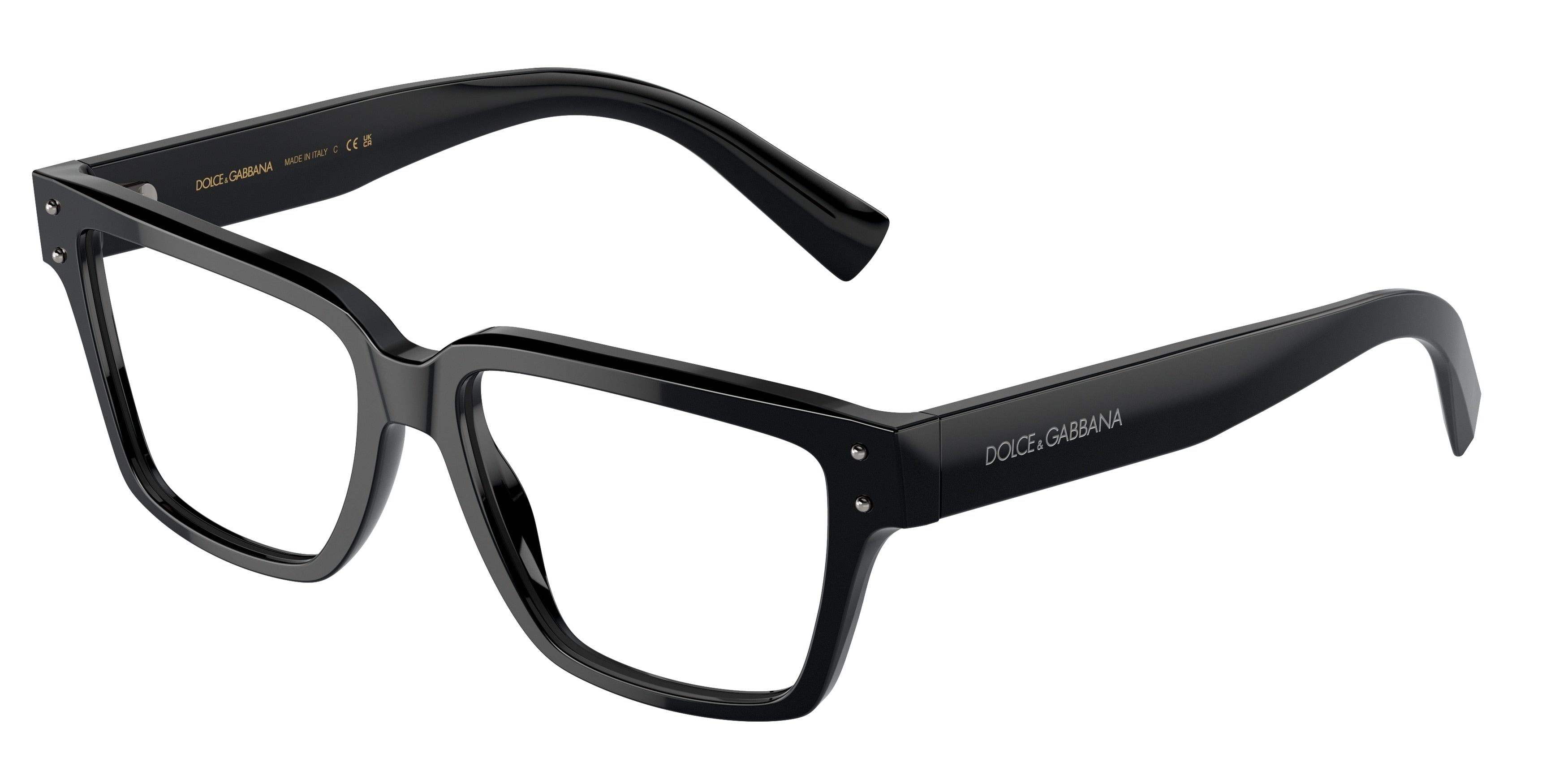 DOLCE & GABBANA DG3383 Square Eyeglasses 501-Black 55-145-16 - Color Map Black