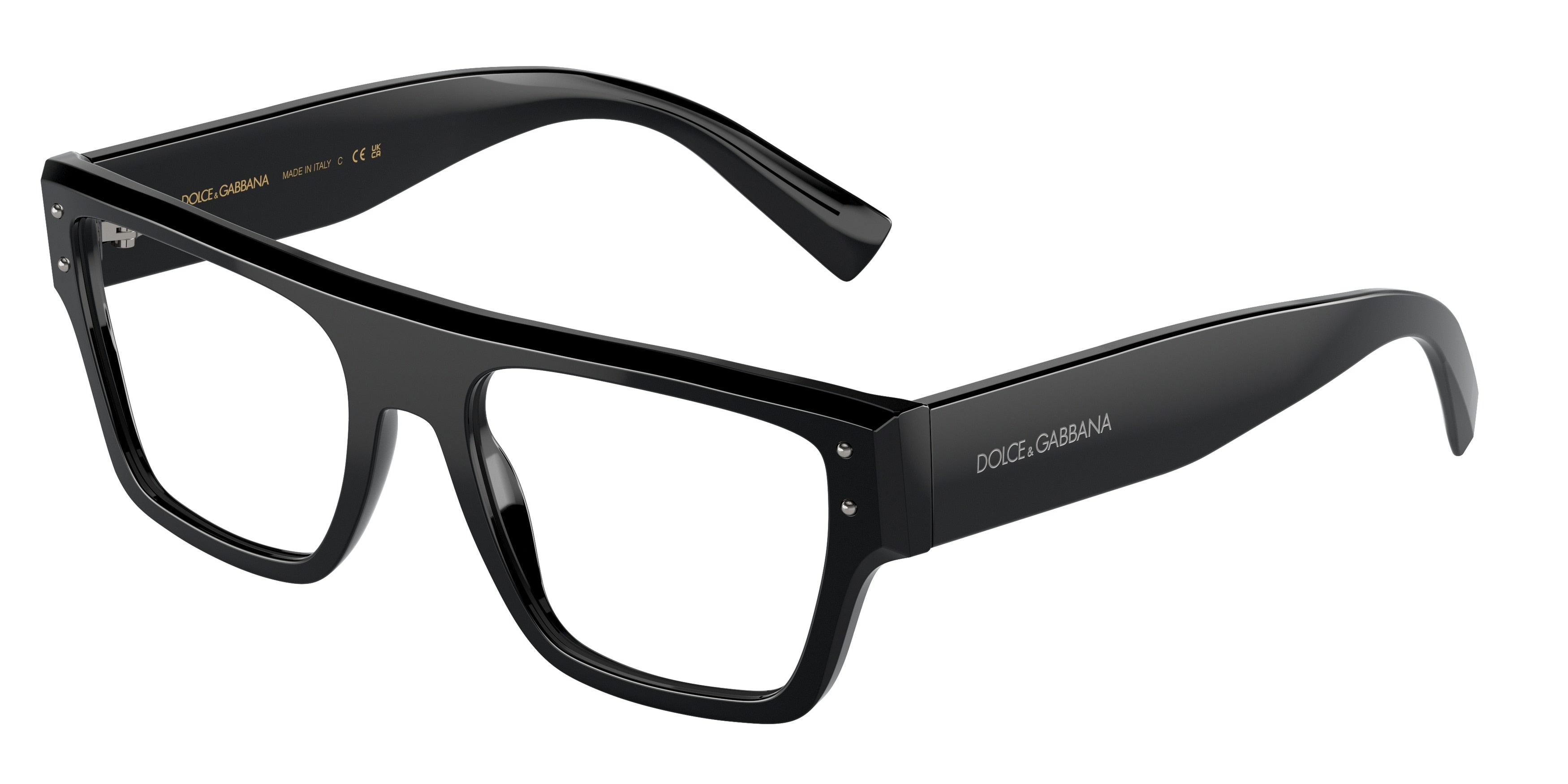DOLCE & GABBANA DG3384 Square Eyeglasses 501-Black 54-145-19 - Color Map Black